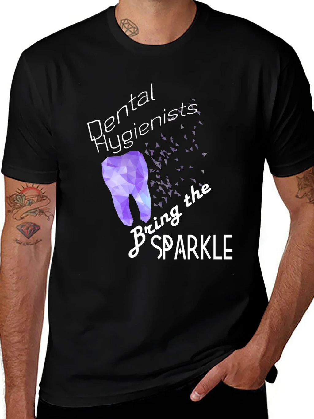Dental Hygienist Sparkle T-Shirt - Black product image 1