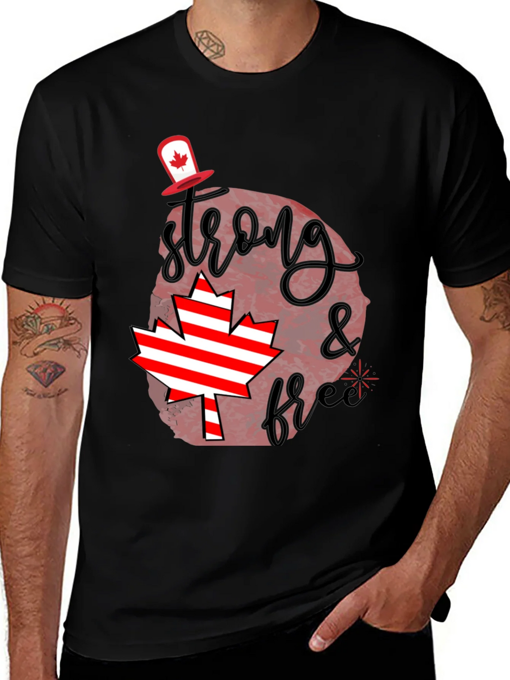 Canada Day Tee: Strong & Free Graphic T-Shirt product image 1