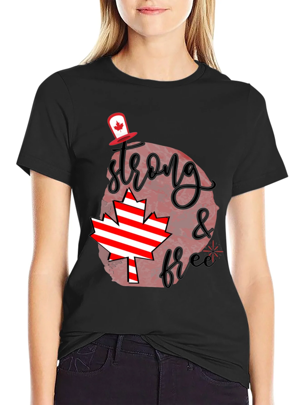 Canada Day Tee: Strong & Free Graphic T-Shirt product image 2