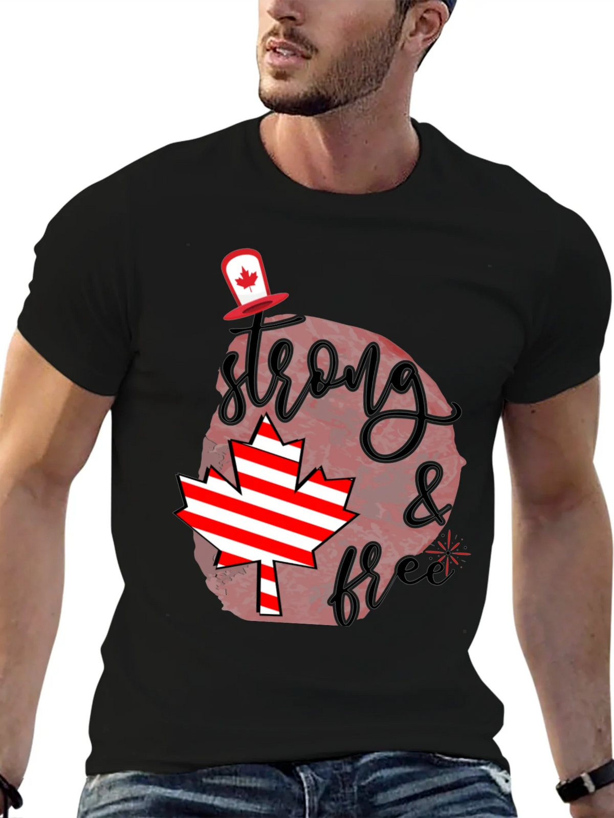 Canada Day Tee: Strong & Free Graphic T-Shirt product image 6