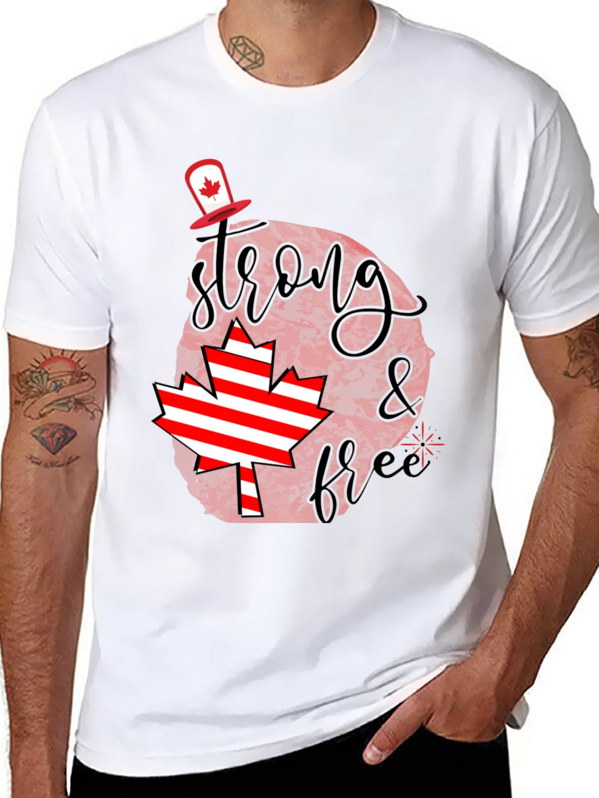 Canada Day Tee: Strong & Free Graphic T-Shirt product image 7