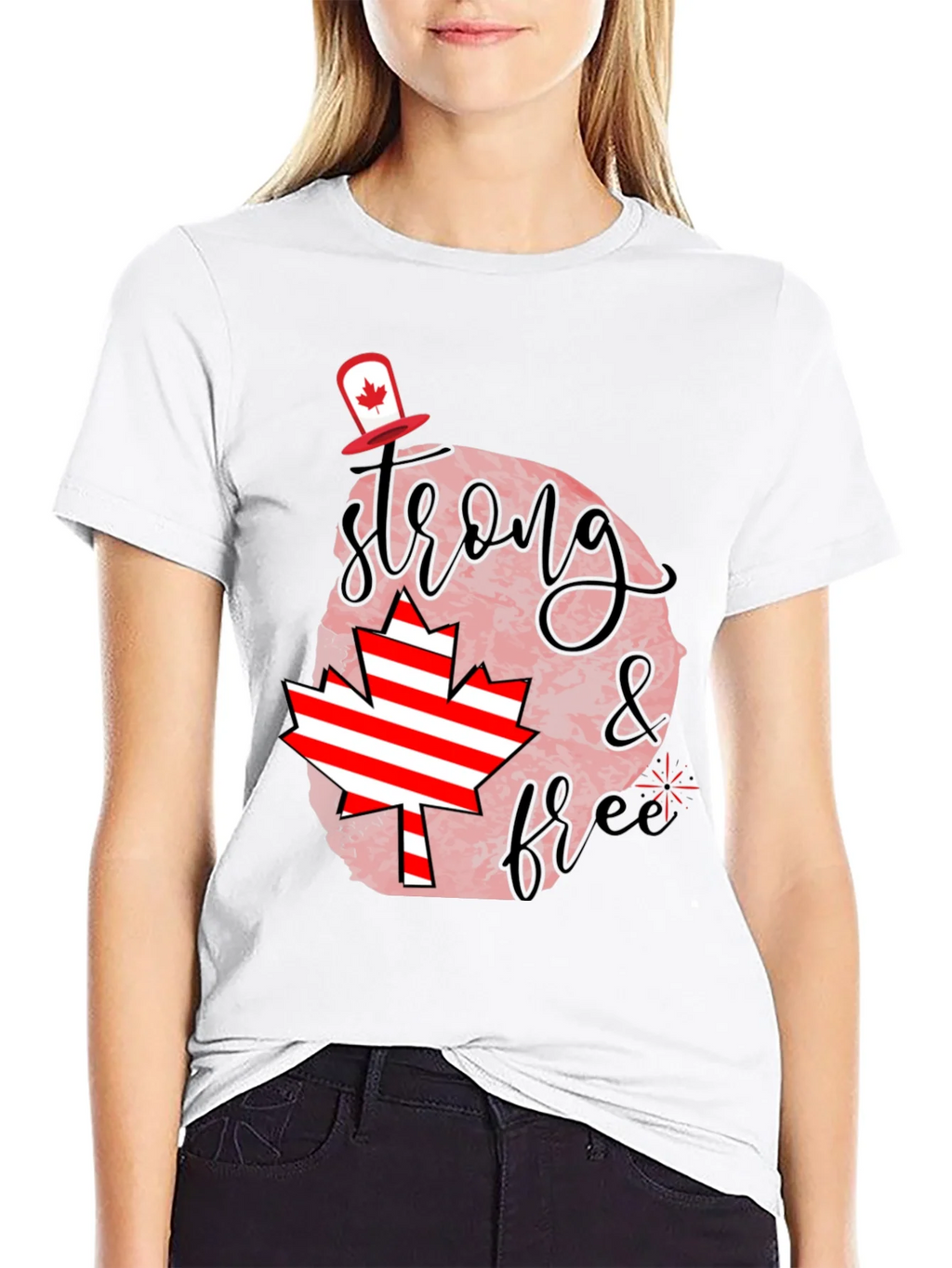 Canada Day Tee: Strong & Free Graphic T-Shirt product image 8