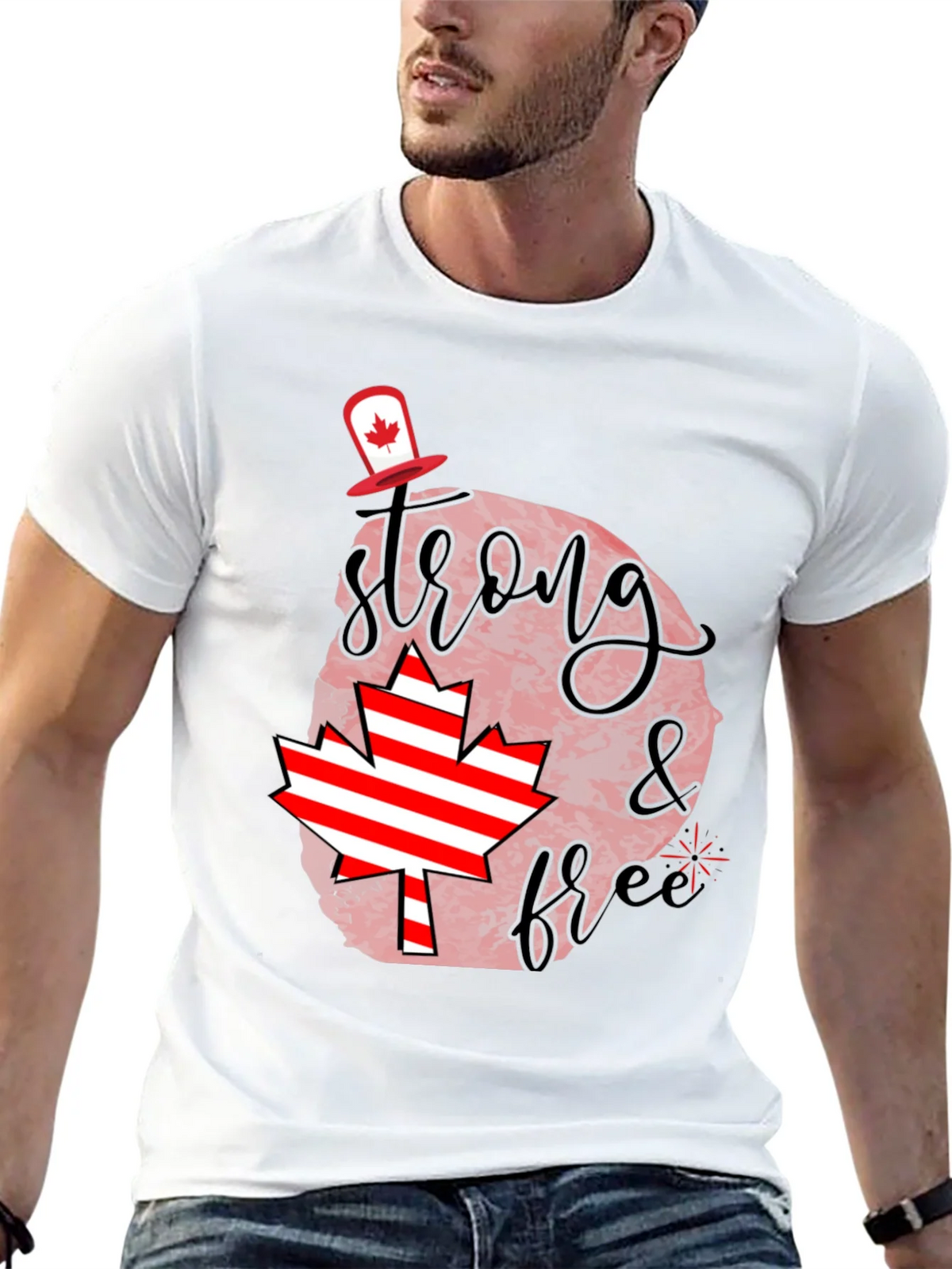 Canada Day Tee: Strong & Free Graphic T-Shirt product image 12
