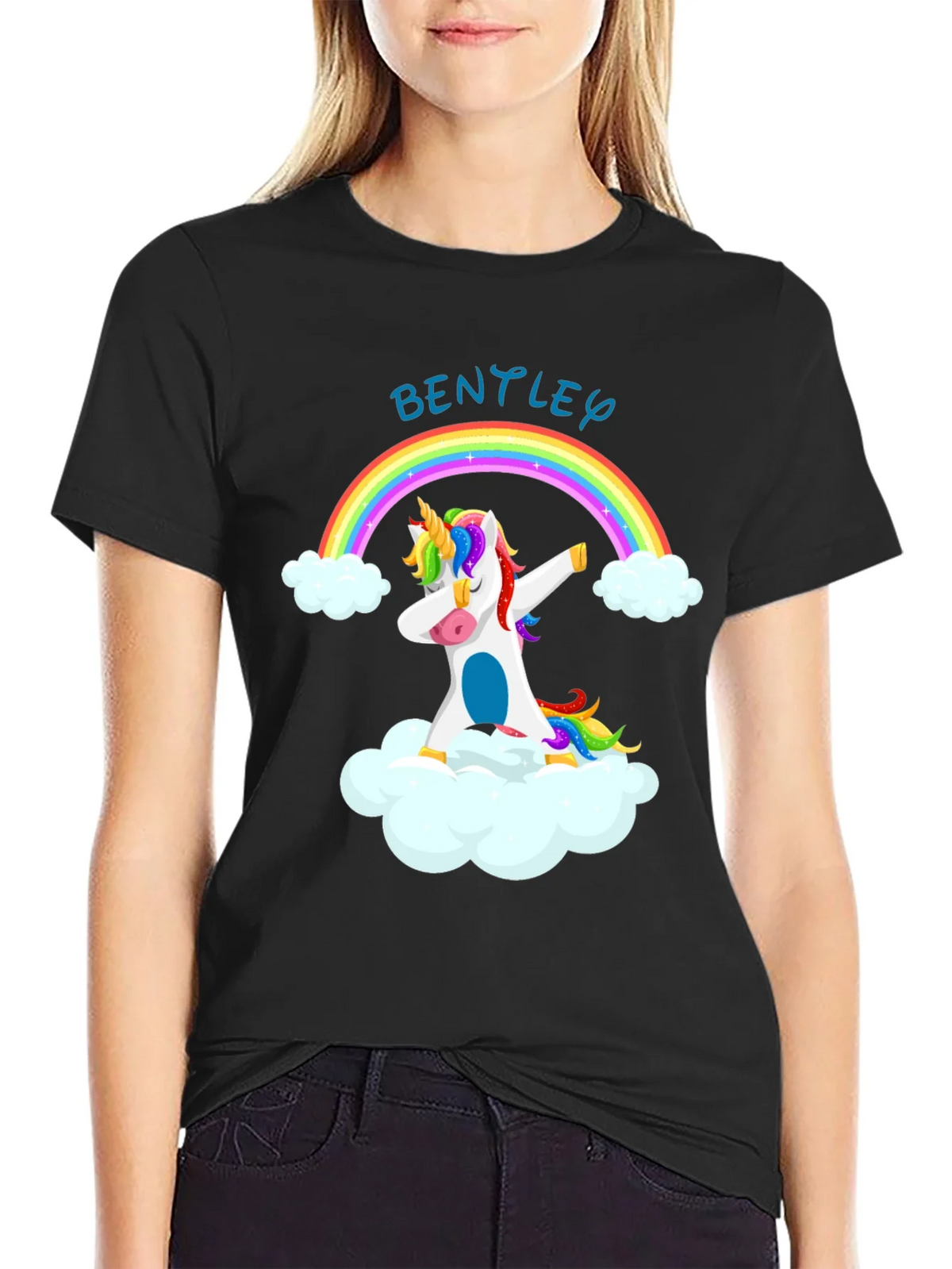 Unicorn Dabbing on Cloud T-Shirt - Bentley product image 2
