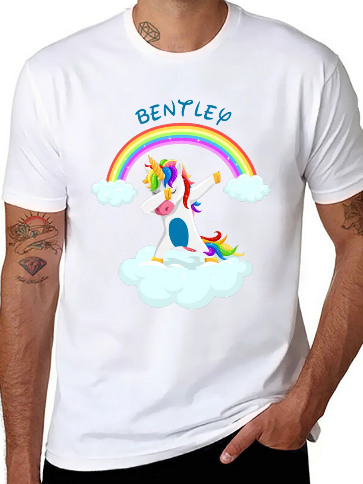 Unicorn Dabbing on Cloud T-Shirt - Bentley product image 7