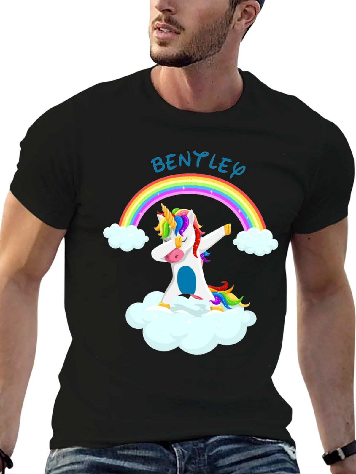 Unicorn Dabbing on Cloud T-Shirt - Bentley product image 6