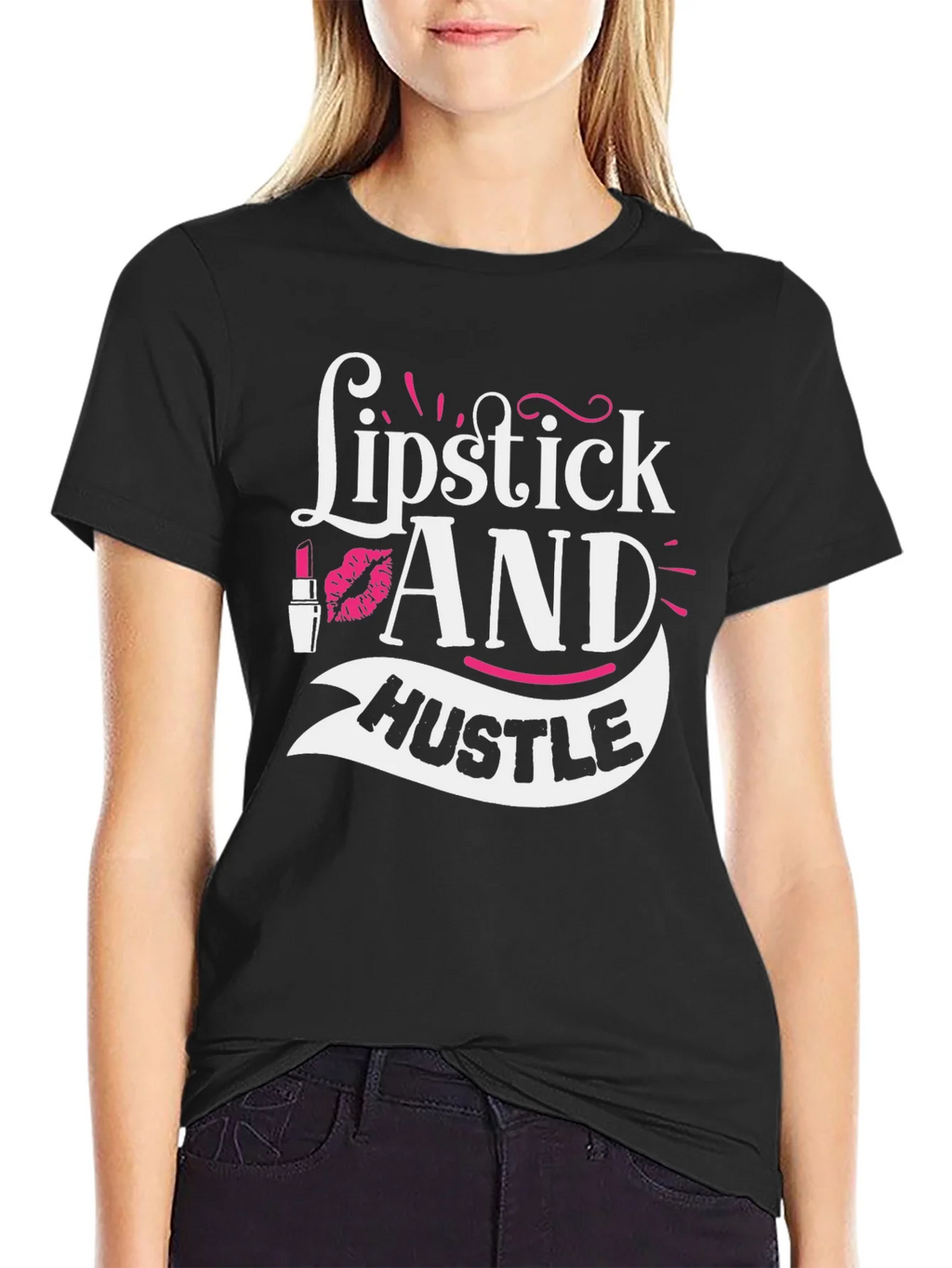 Lipstick and Hustle Graphic Tee - Black product image 2