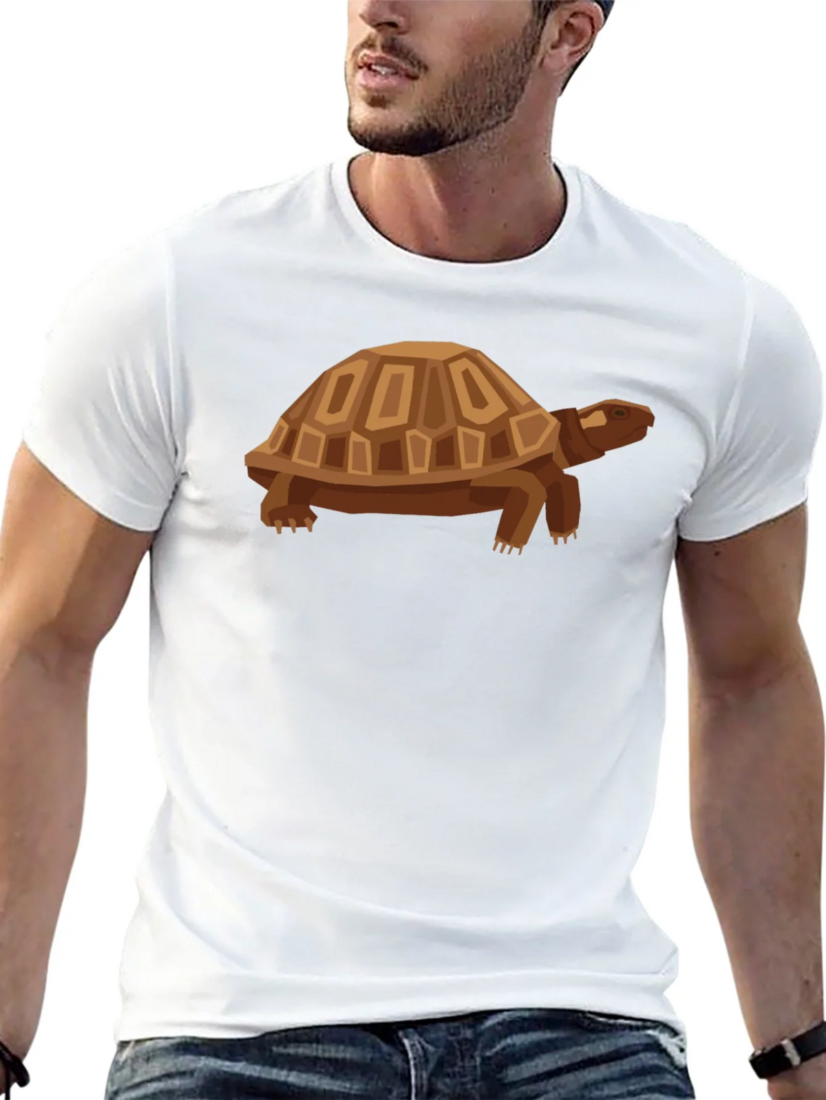 Geometric Turtle Graphic Tee - Casual Black Shirt product image 12