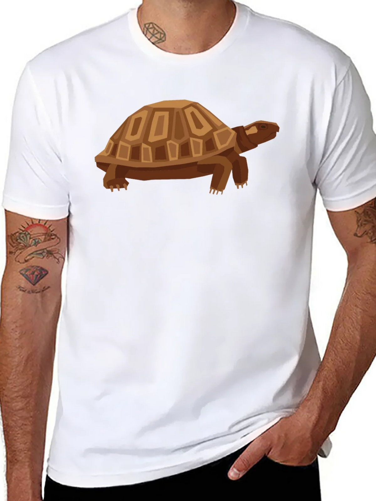 Geometric Turtle Graphic Tee - Casual Black Shirt product image 7