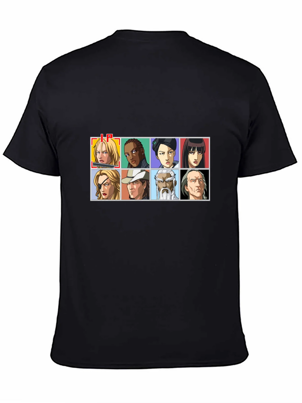 Anime Character Grid Black T-Shirt product image 4