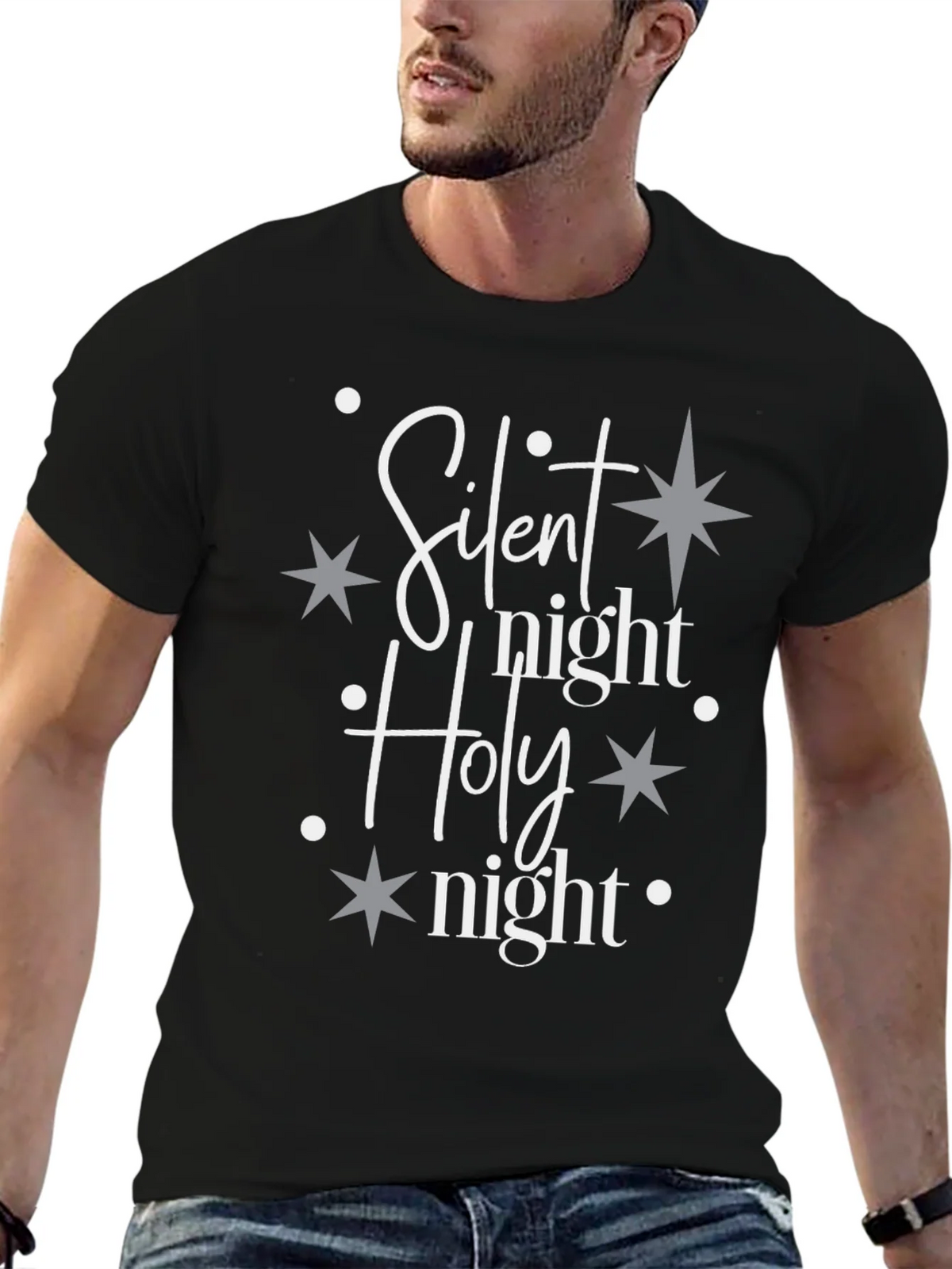 Silent Night Holy Graphic Tee product image 6