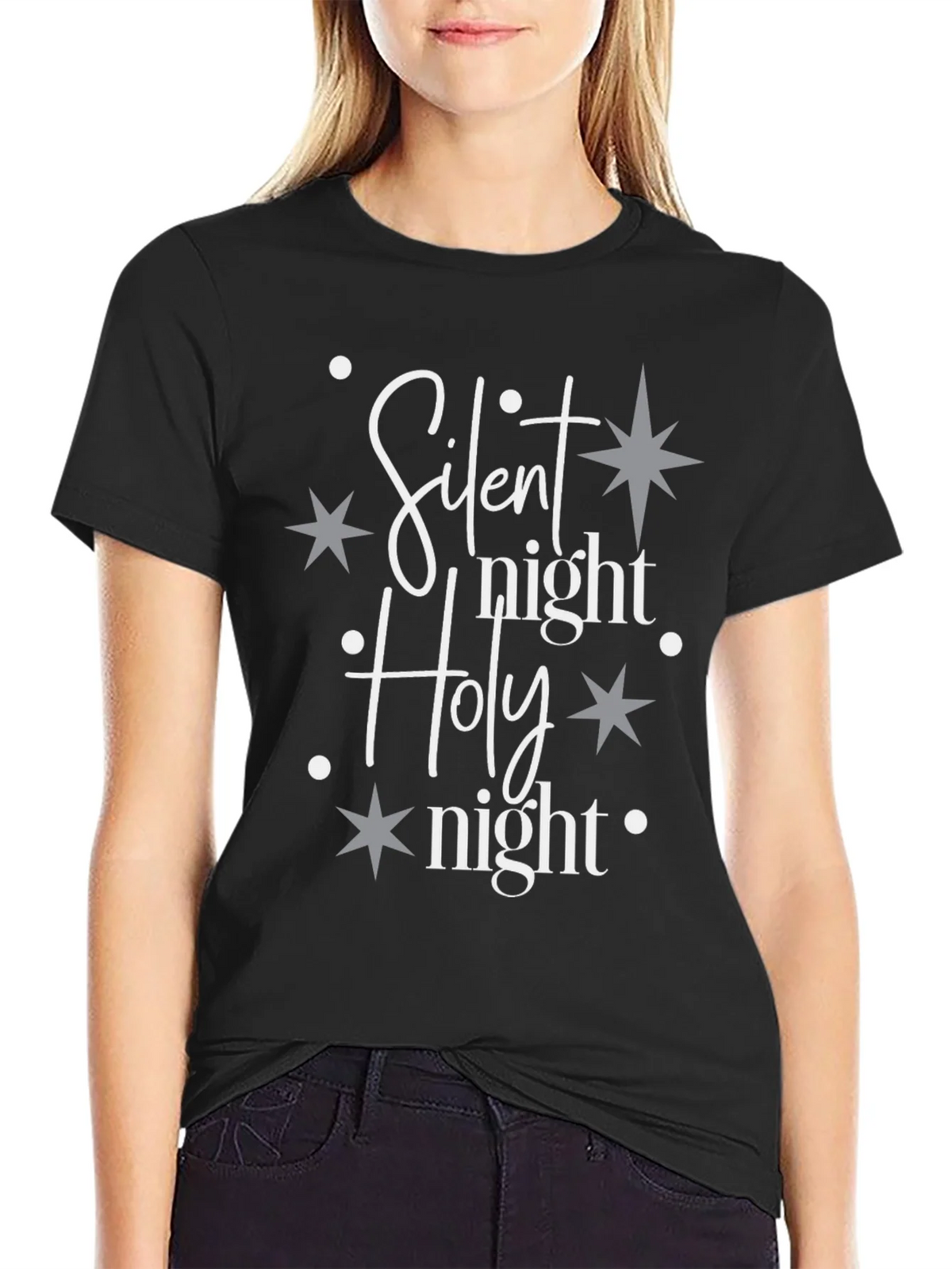 Silent Night Holy Graphic Tee product image 2