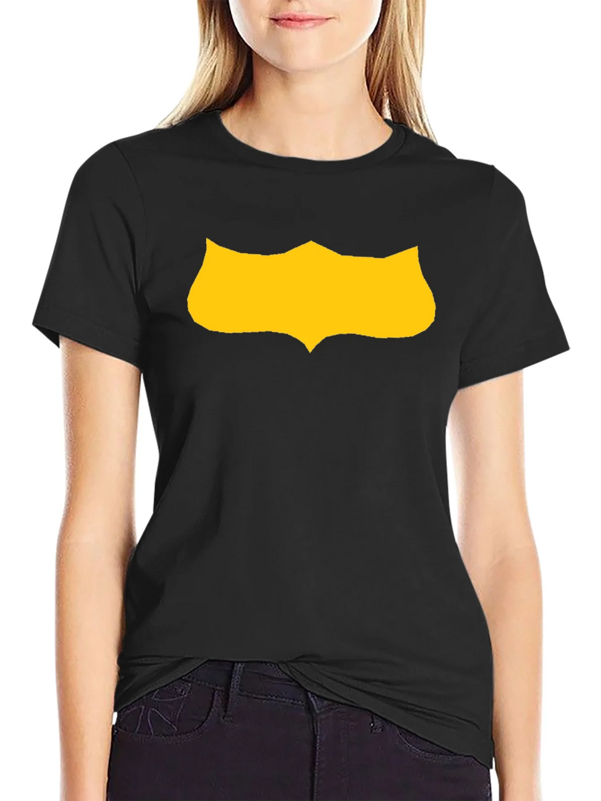Black T-Shirt with Gold Shield Graphic product image 2