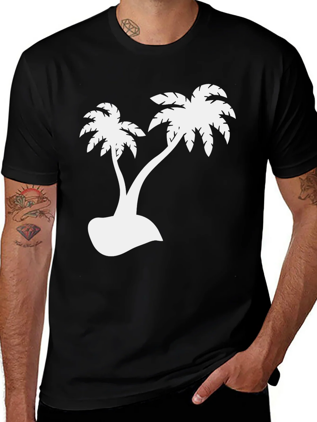 Palm Tree Graphic Tee - Black Tropical Vibes product image 1