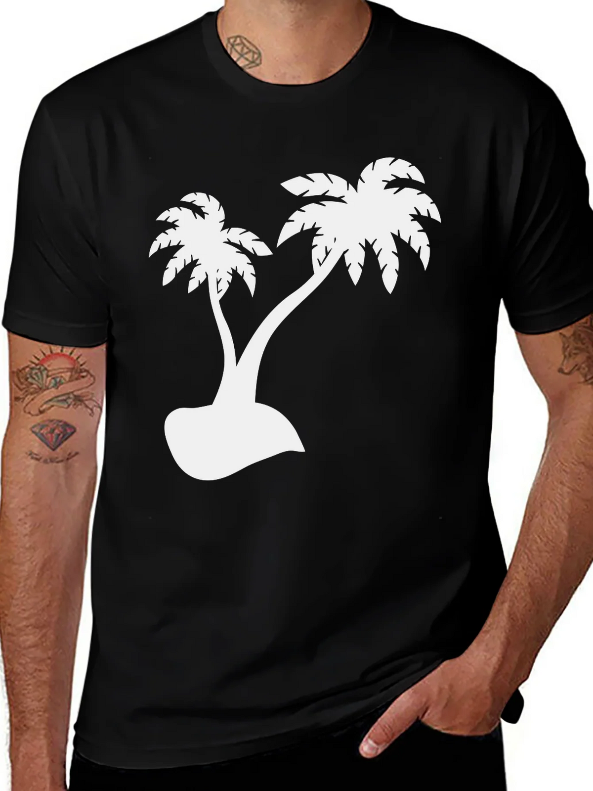Palm Tree Graphic Tee - Black Tropical Vibes product image 1
