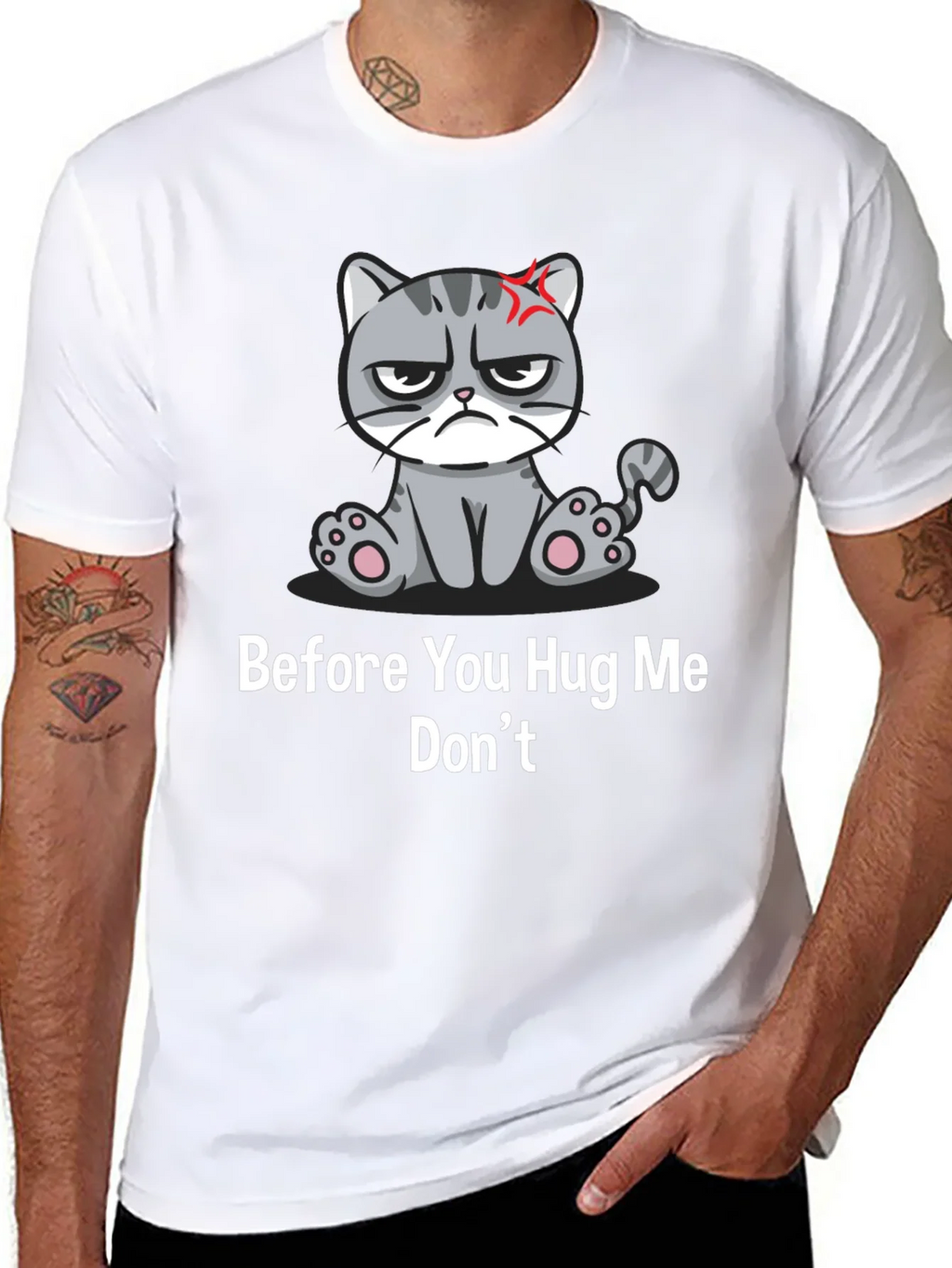 Grumpy Cat Graphic Tee - Before You Hug Me Dont Black product image 6