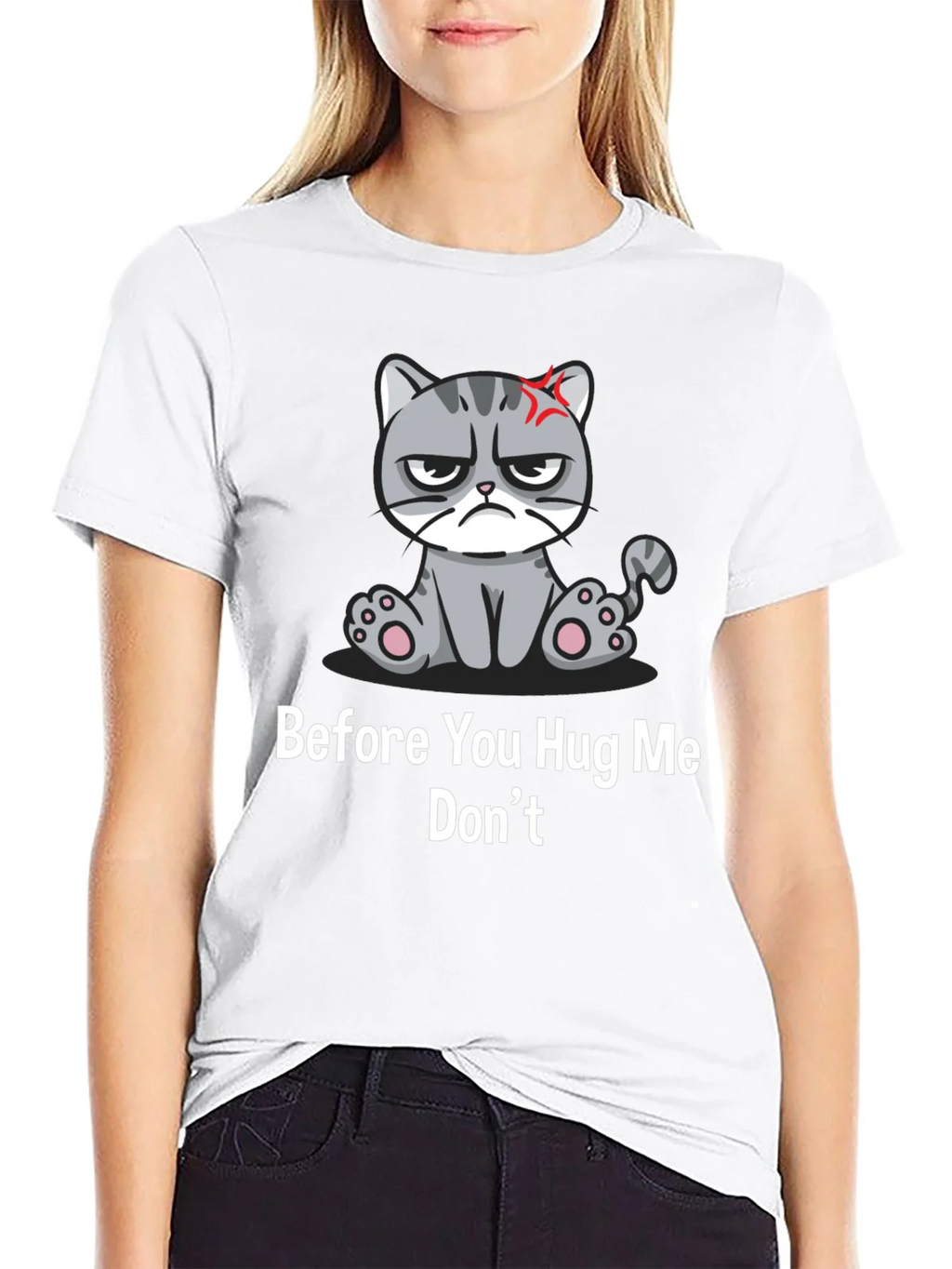 Grumpy Cat Graphic Tee - Before You Hug Me Dont Black product image 7