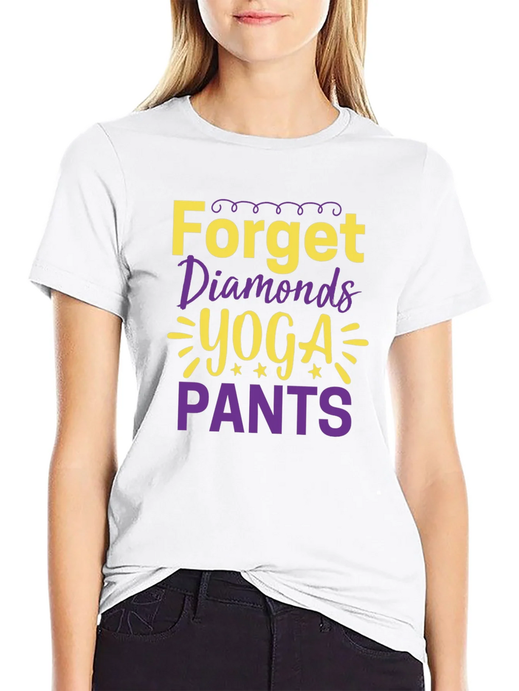 Forget Diamonds Yoga Pants Graphic Tee product image 4