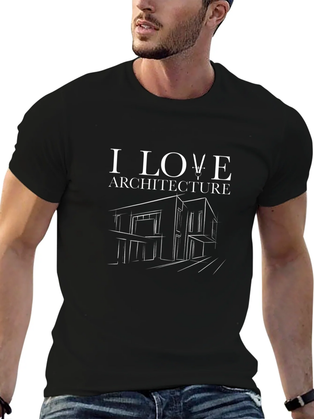 I Love Architecture Black T-Shirt product image 4