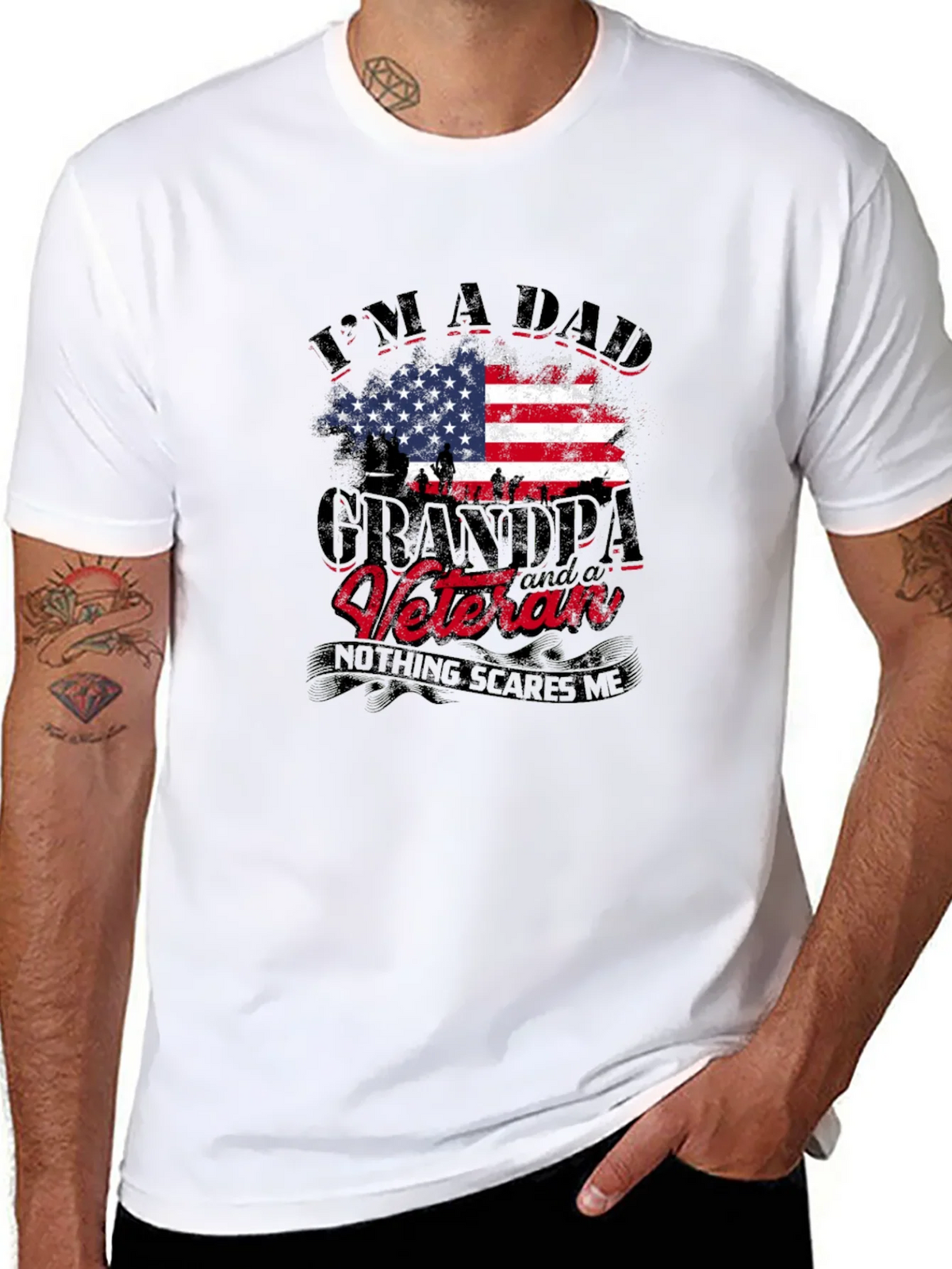 Dad Grandpa Veteran Graphic Tee product image 7