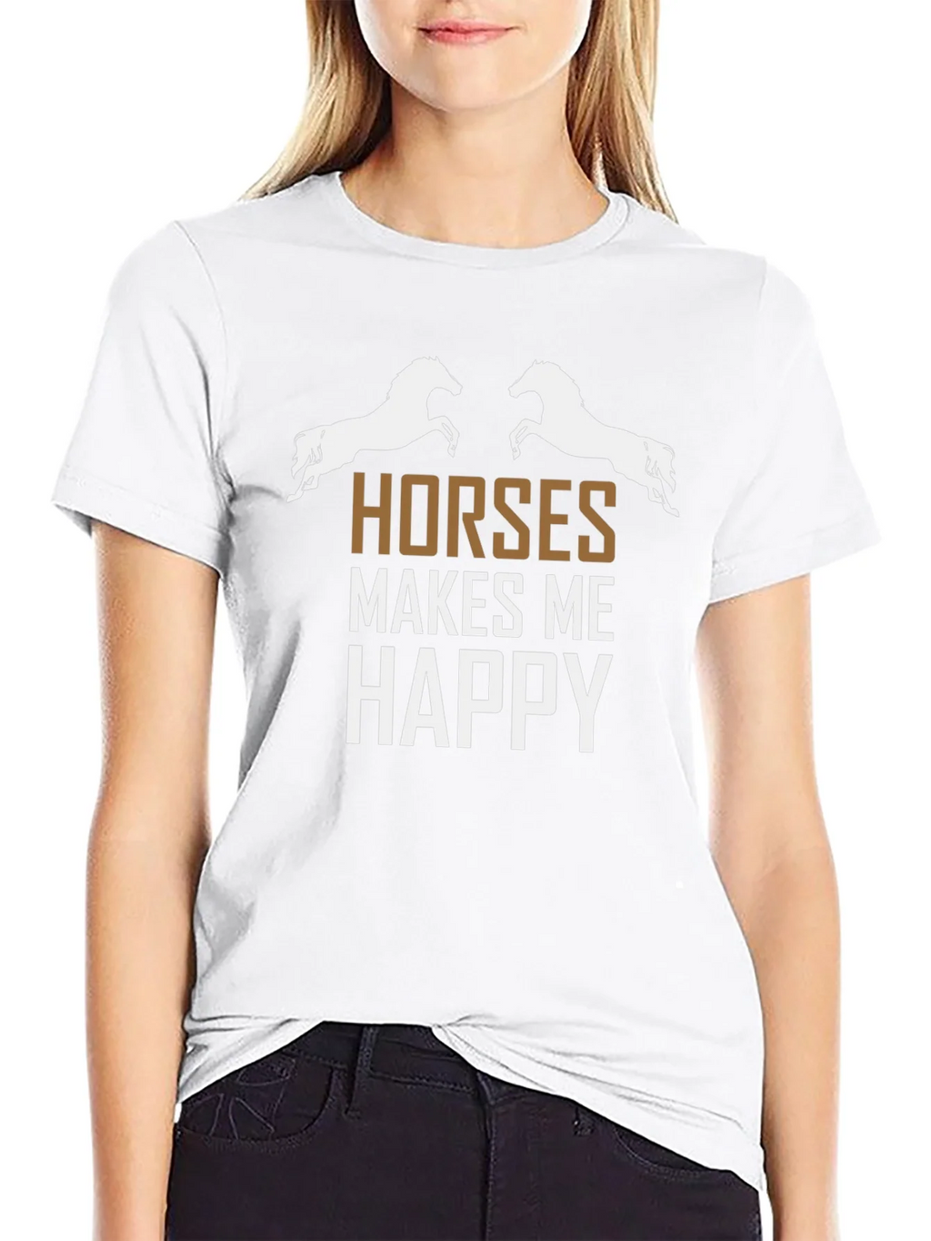 Horses Make Me Happy Graphic Tee product image 3