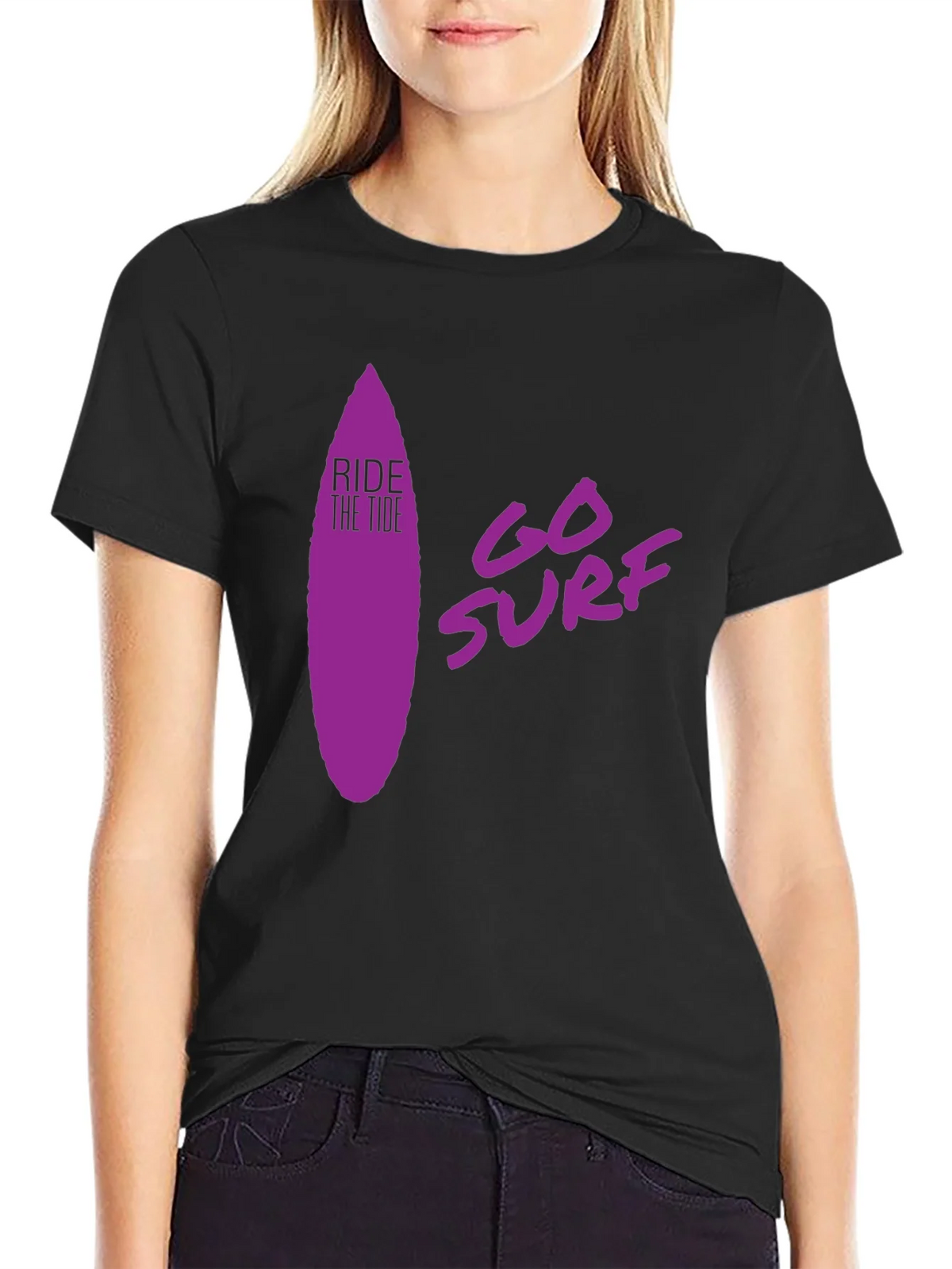 Ride the Tide Surf T-Shirt - Black product image 2