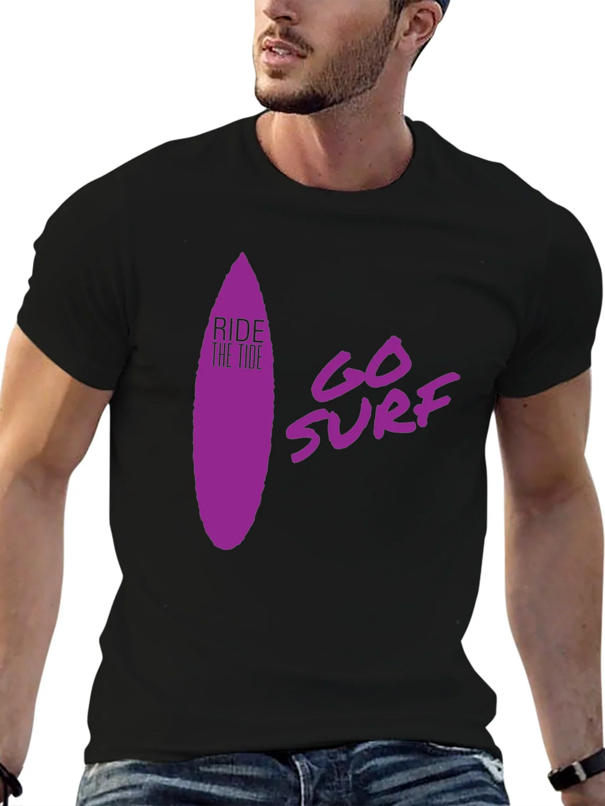 Ride the Tide Surf T-Shirt - Black product image 6