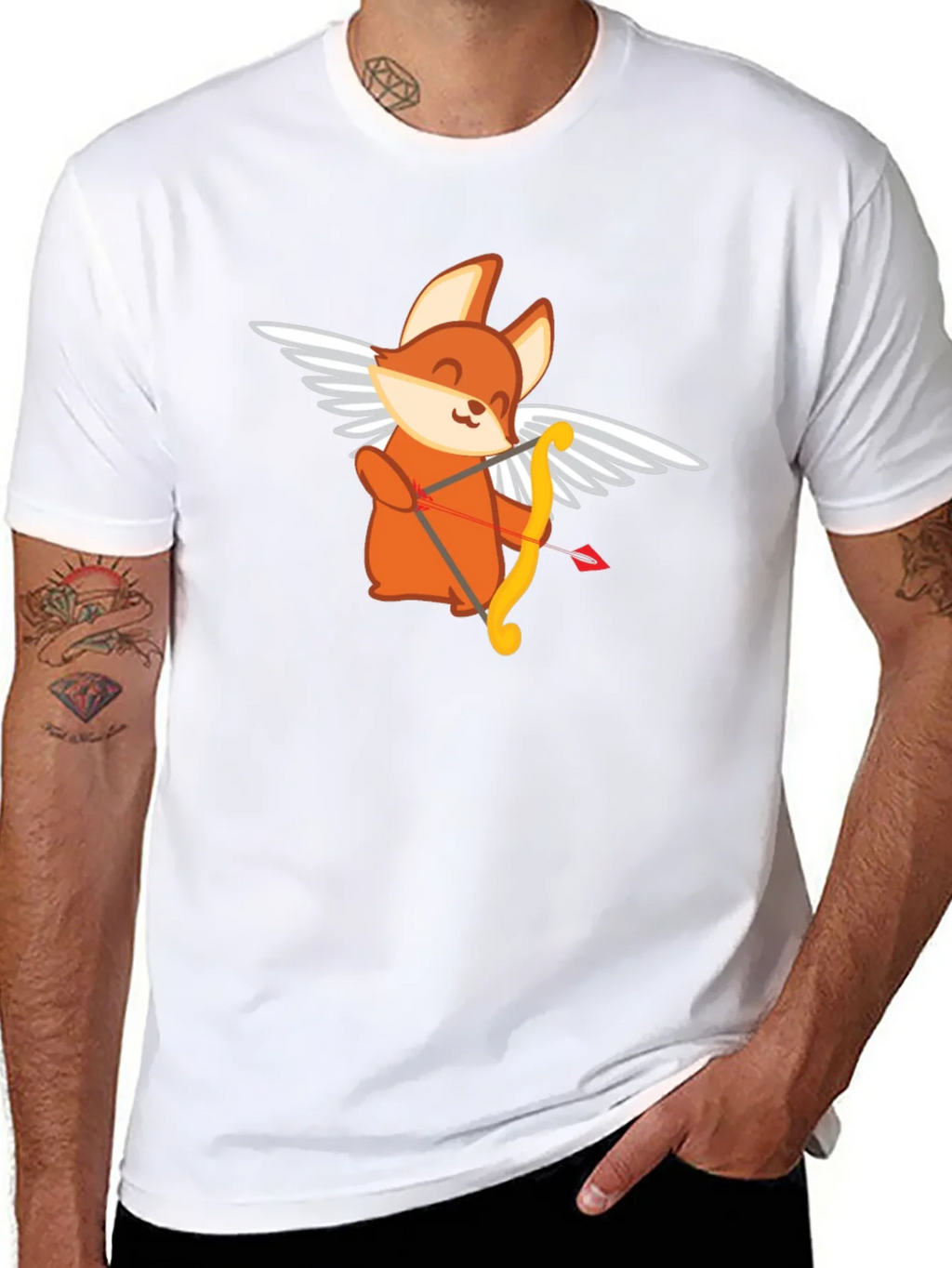 Cupid Fox Graphic Tee - Love Arrow Shirt product image 7