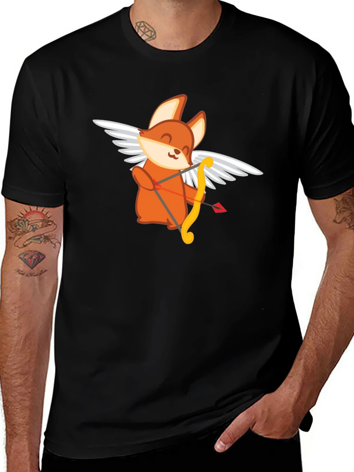 Cupid Fox Graphic Tee - Love Arrow Shirt product image 1