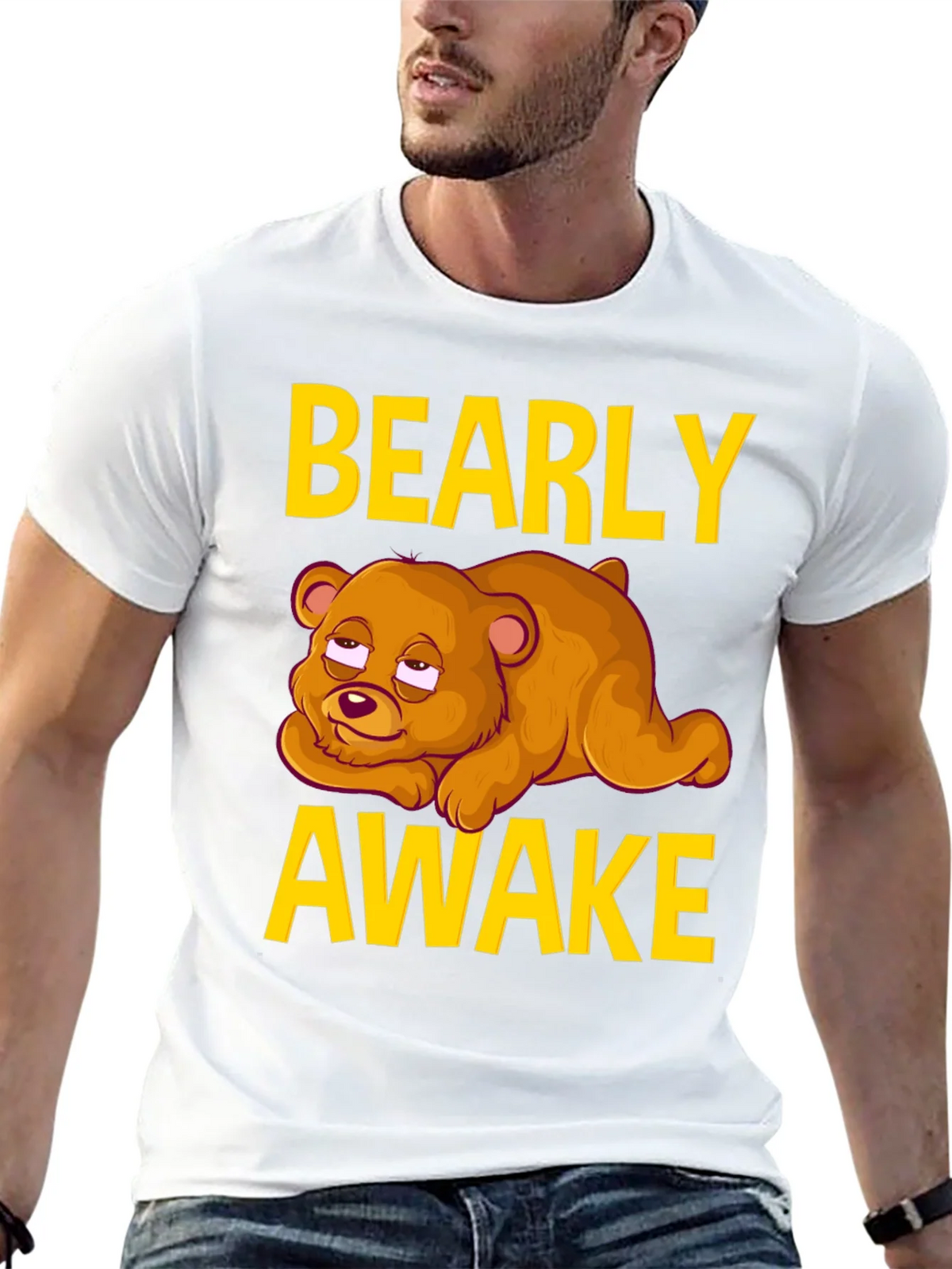 Bearly Awake Graphic Tee - Funny Sleepy Bear T-Shirt product image 8