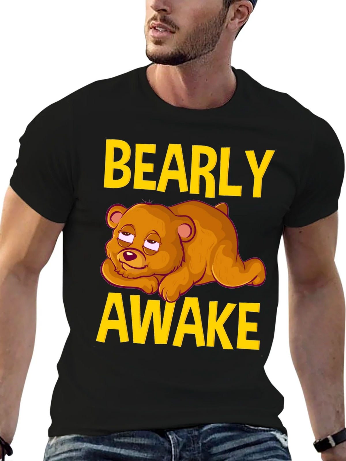 Bearly Awake Graphic Tee - Funny Sleepy Bear T-Shirt product image 4