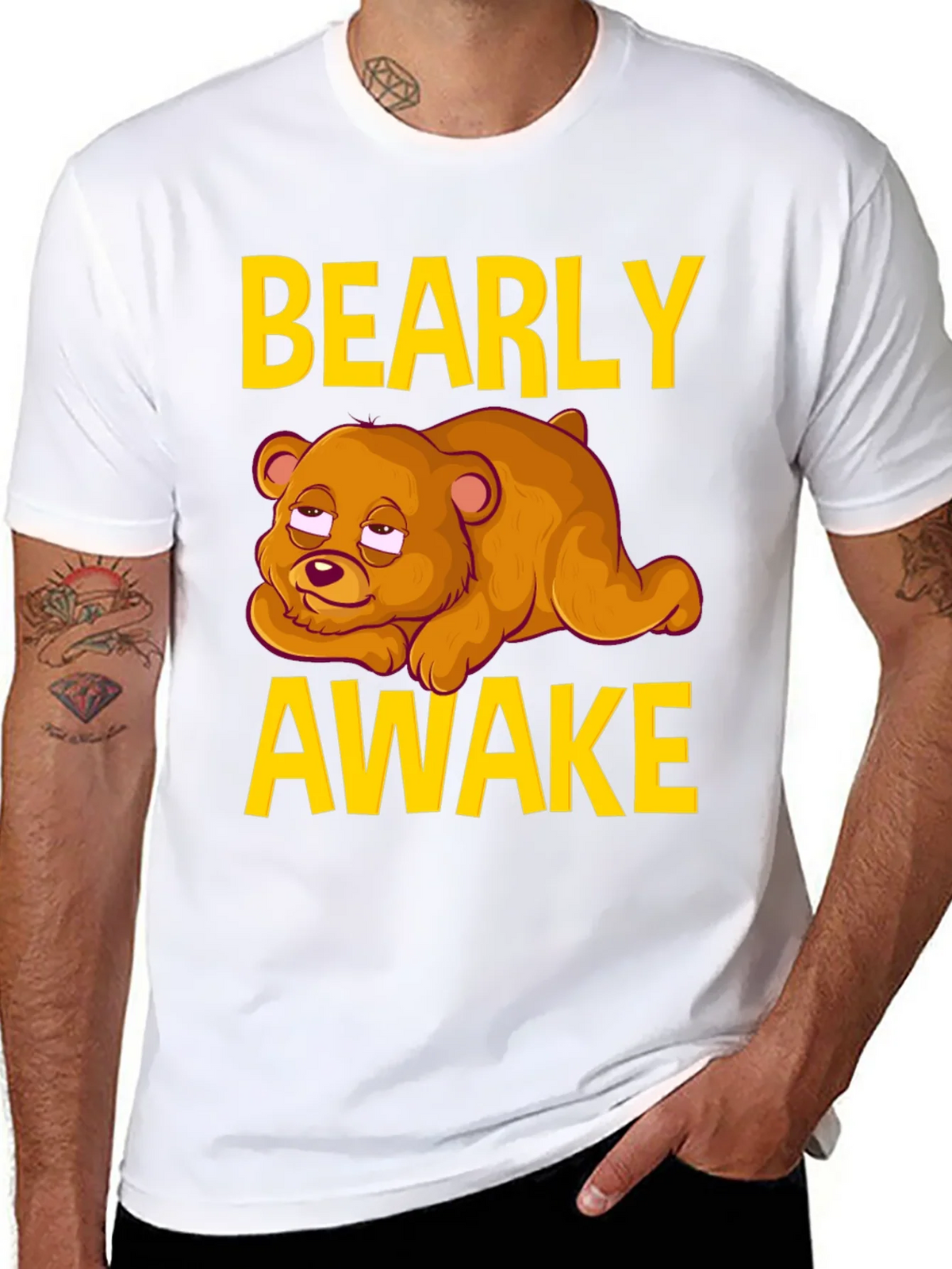 Bearly Awake Graphic Tee - Funny Sleepy Bear T-Shirt product image 5