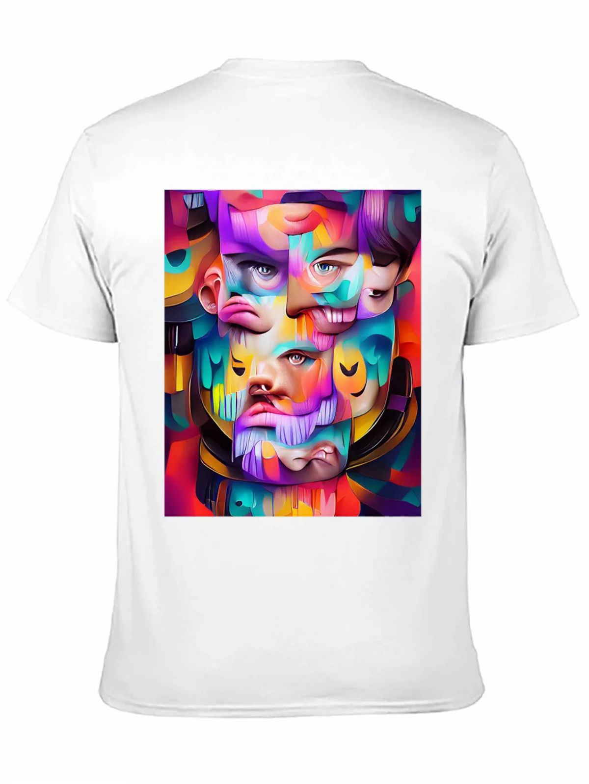 Abstract Face Art Graphic Print Black T-Shirt product image 10