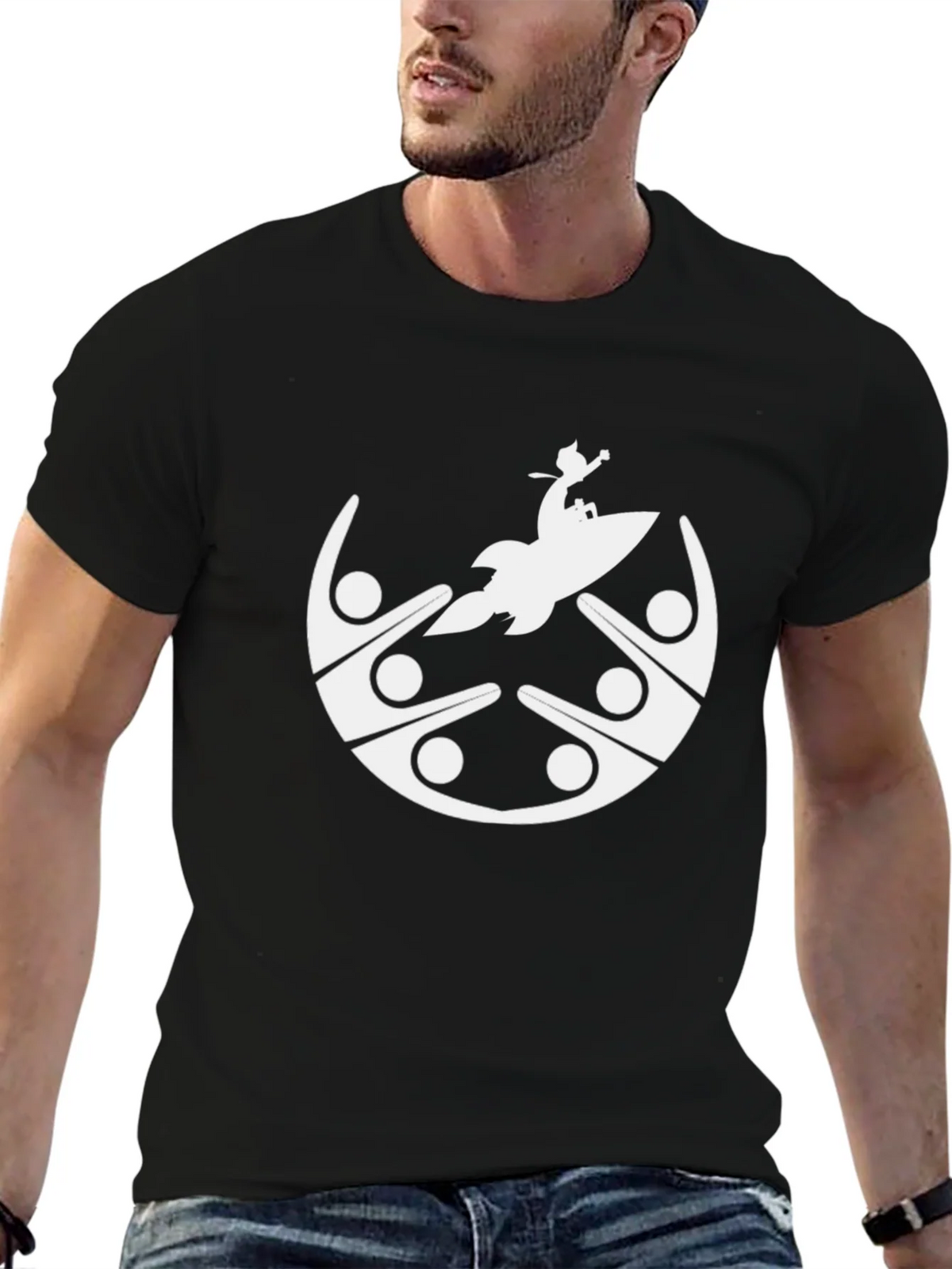 Graphic Tee: Community Rocket Black T-Shirt product image 6