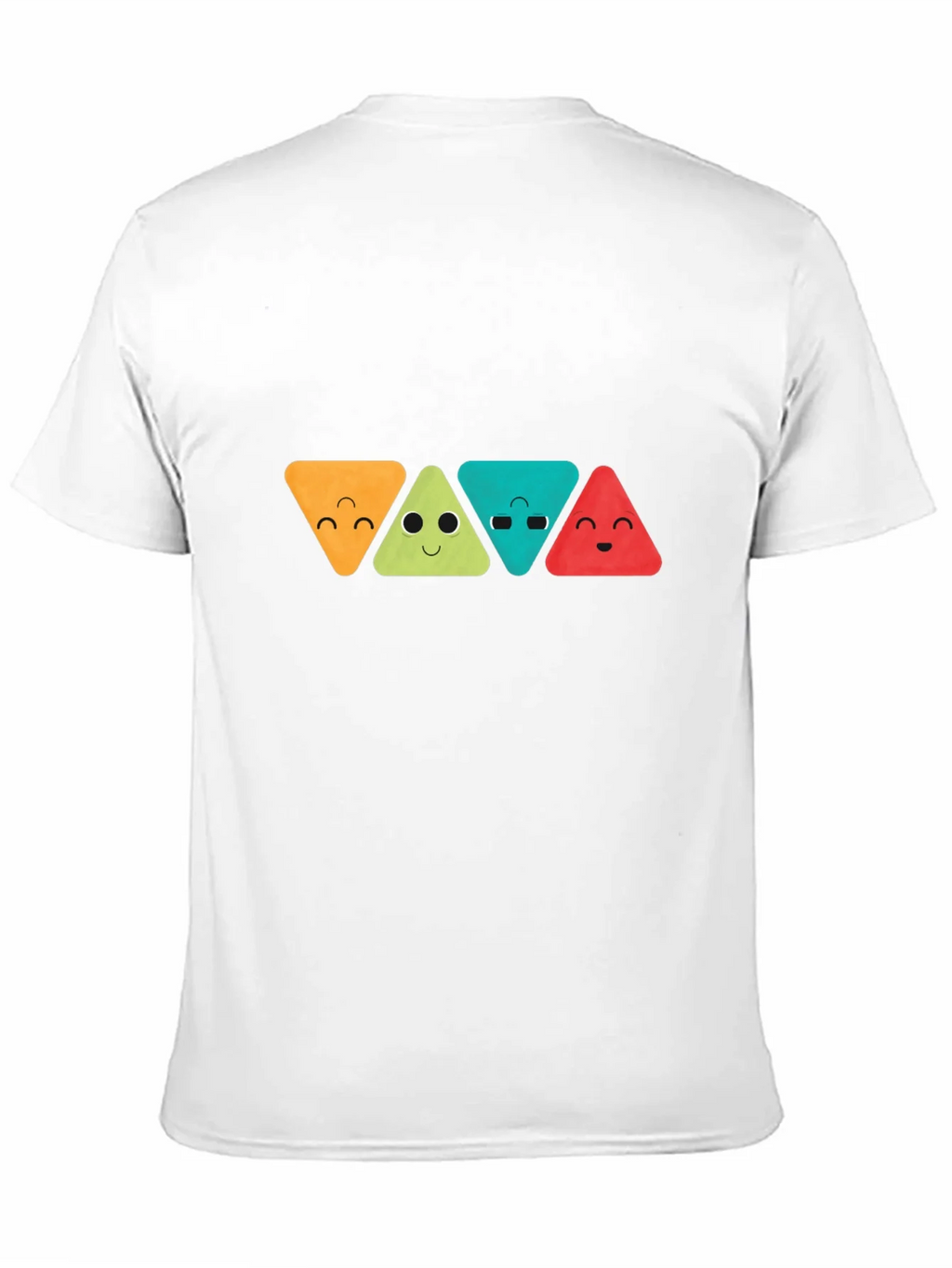 Funny Triangle Faces Graphic Black T-Shirt product image 5