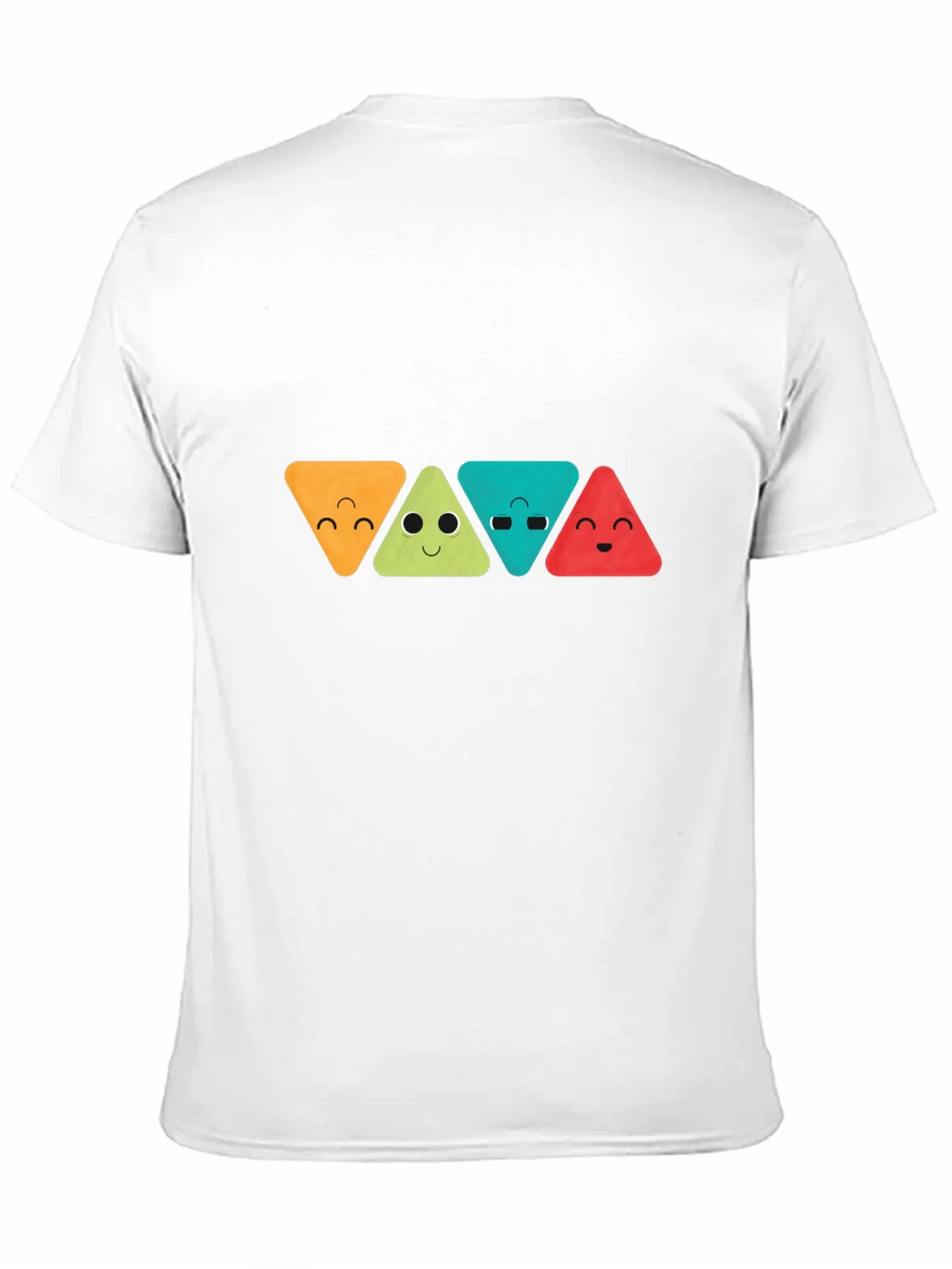 Funny Triangle Faces Graphic Black T-Shirt product image 5