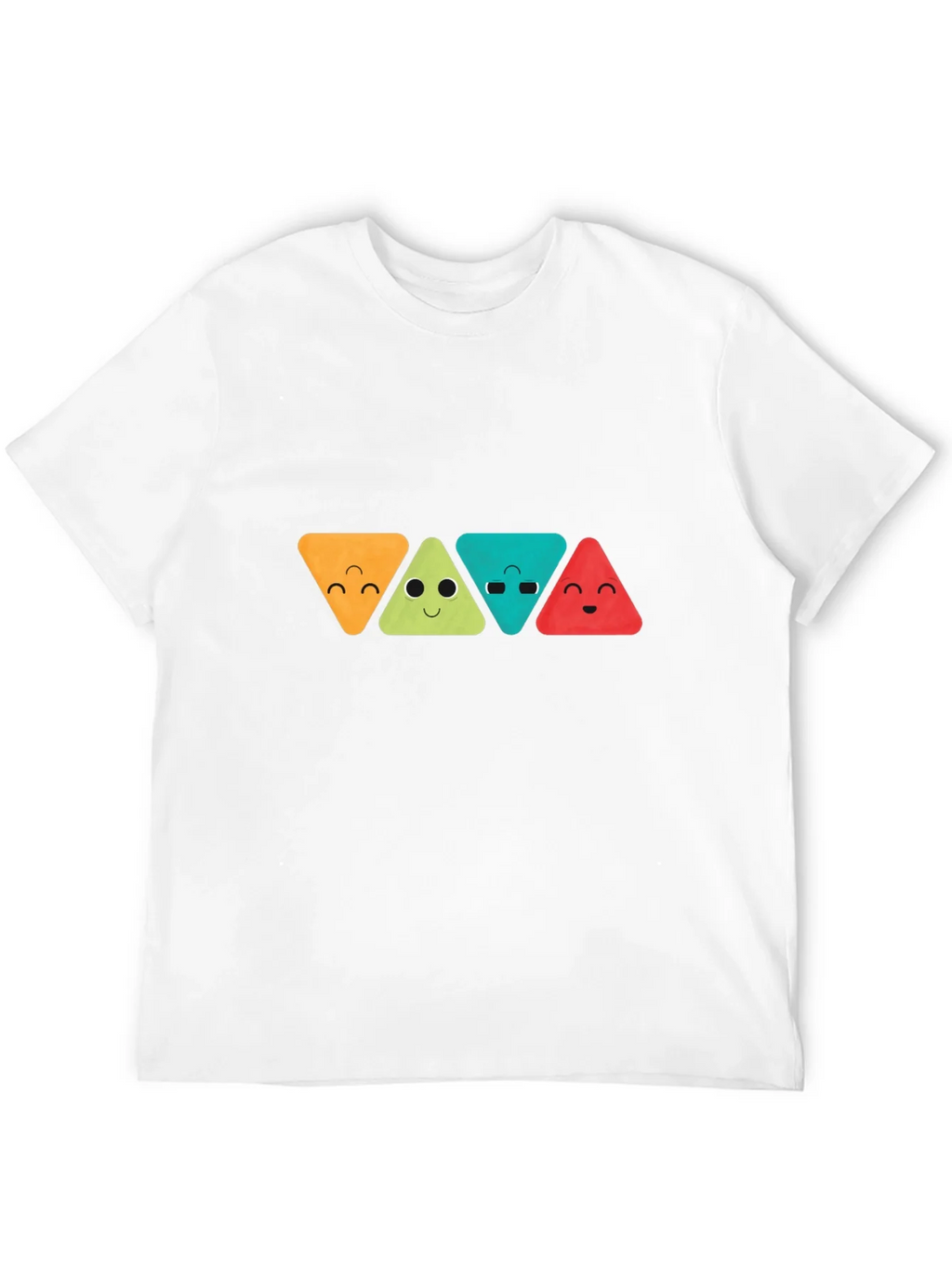Funny Triangle Faces Graphic Black T-Shirt product image 6