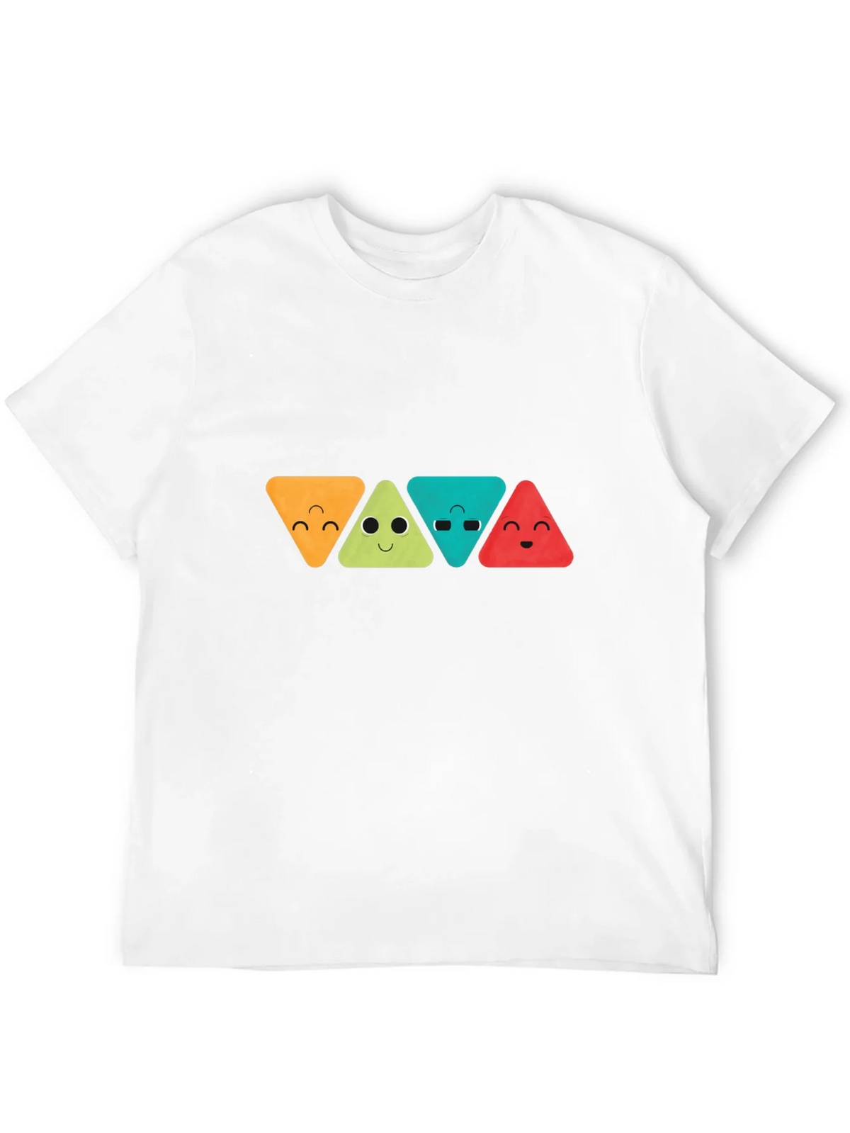 Funny Triangle Faces Graphic Black T-Shirt product image 6