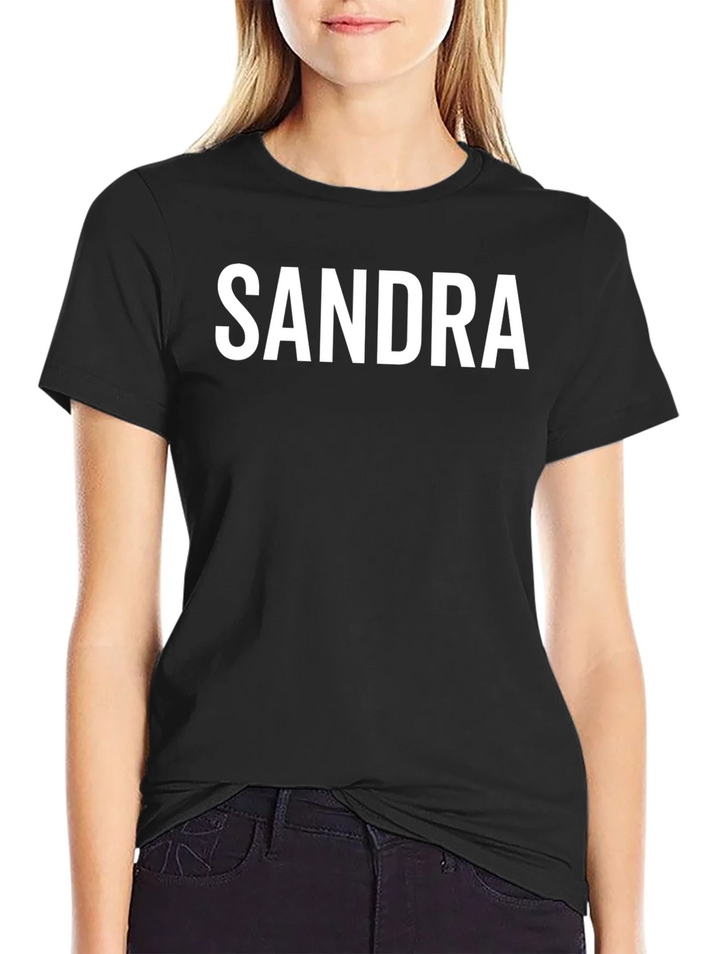 Sandra Custom Name Black T-Shirt product image 2