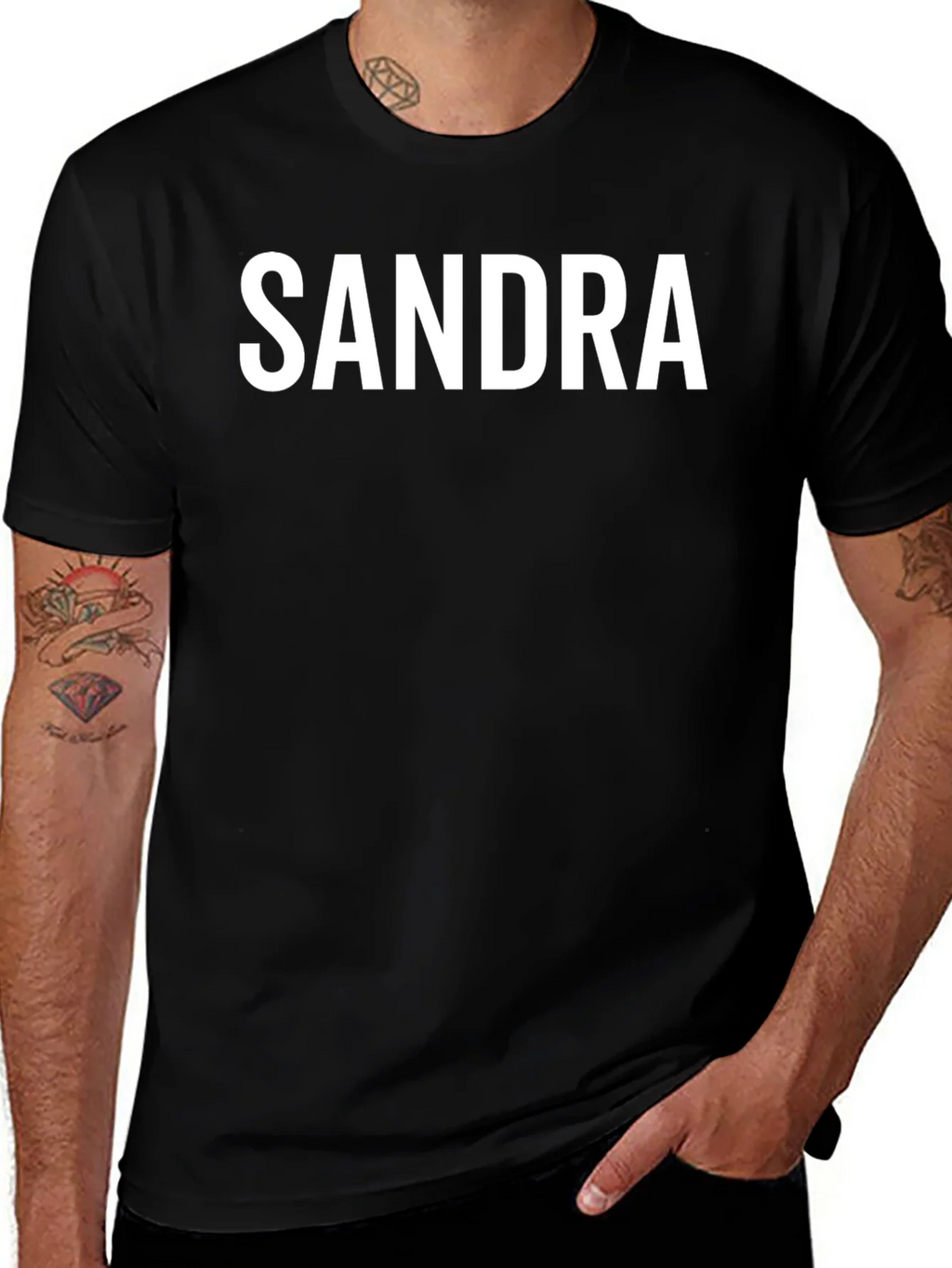 Sandra Custom Name Black T-Shirt product image 1