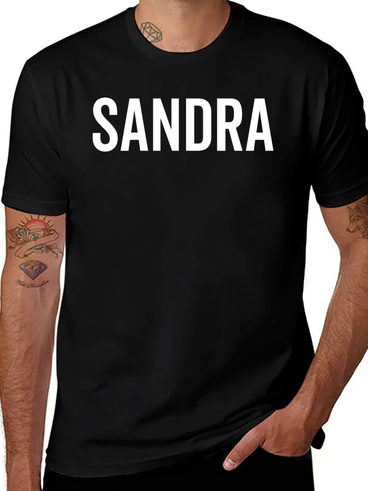 Sandra Custom Name Black T-Shirt product image 1