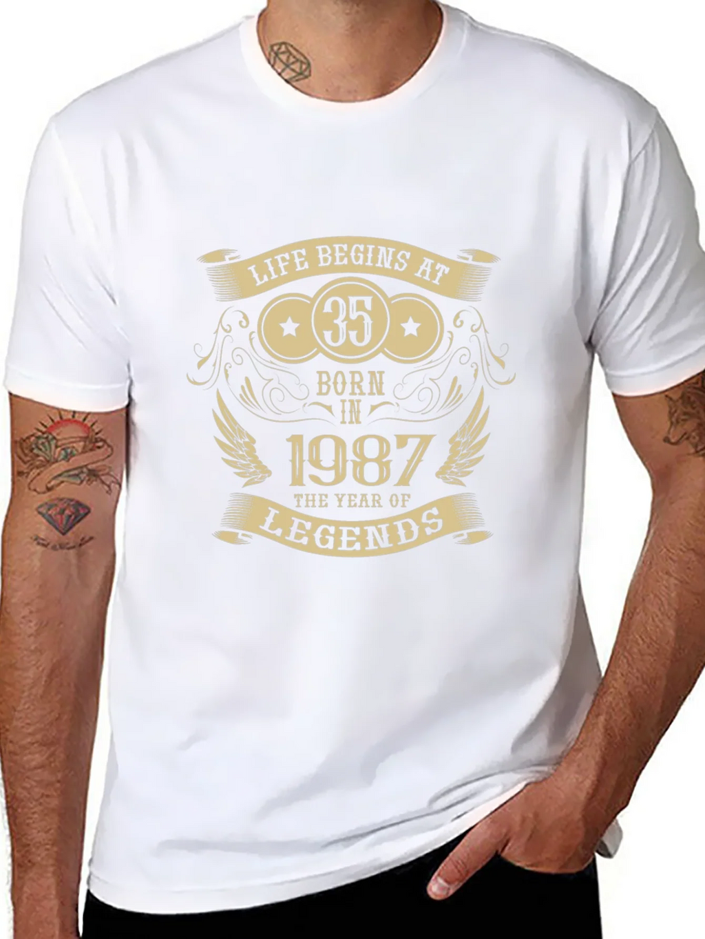 Life Begins at 35 - Born in 1987 T-Shirt product image 6