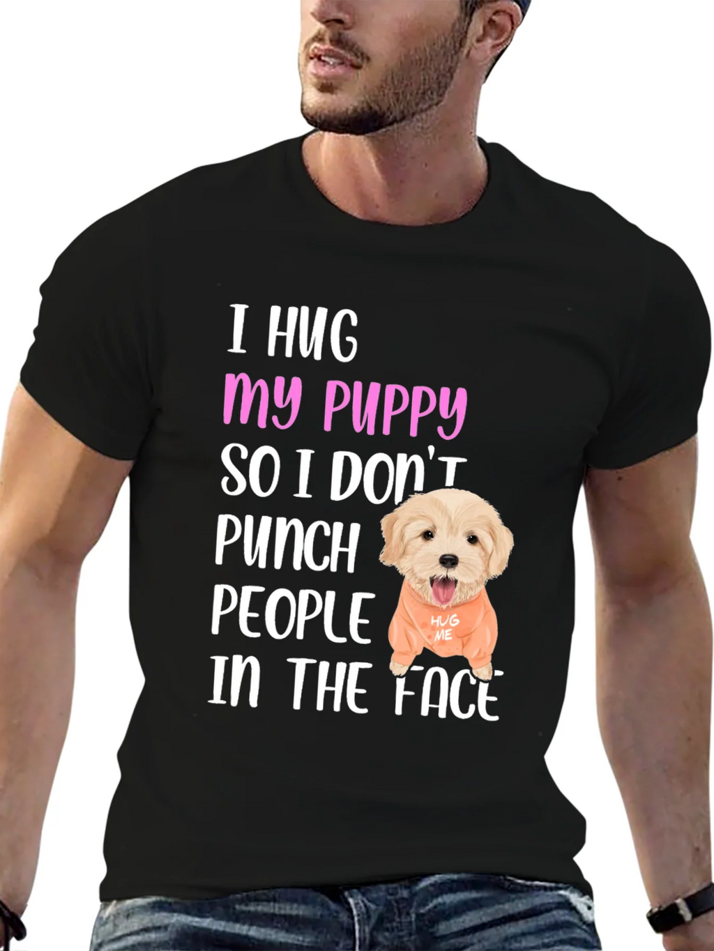 I Hug My Puppy T-Shirt product image 4