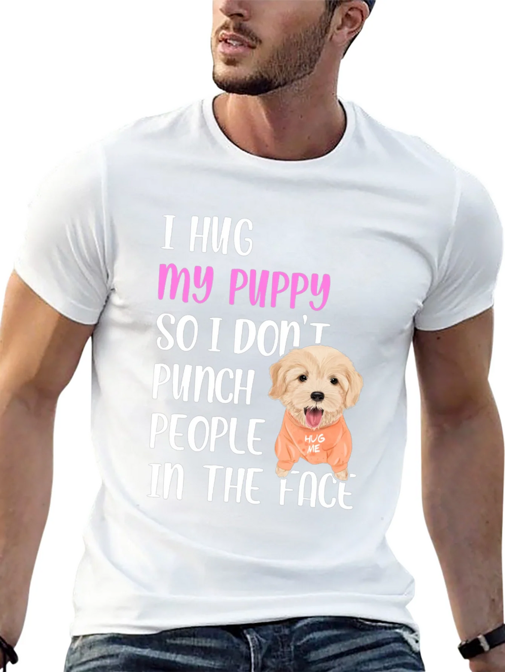 I Hug My Puppy T-Shirt product image 7