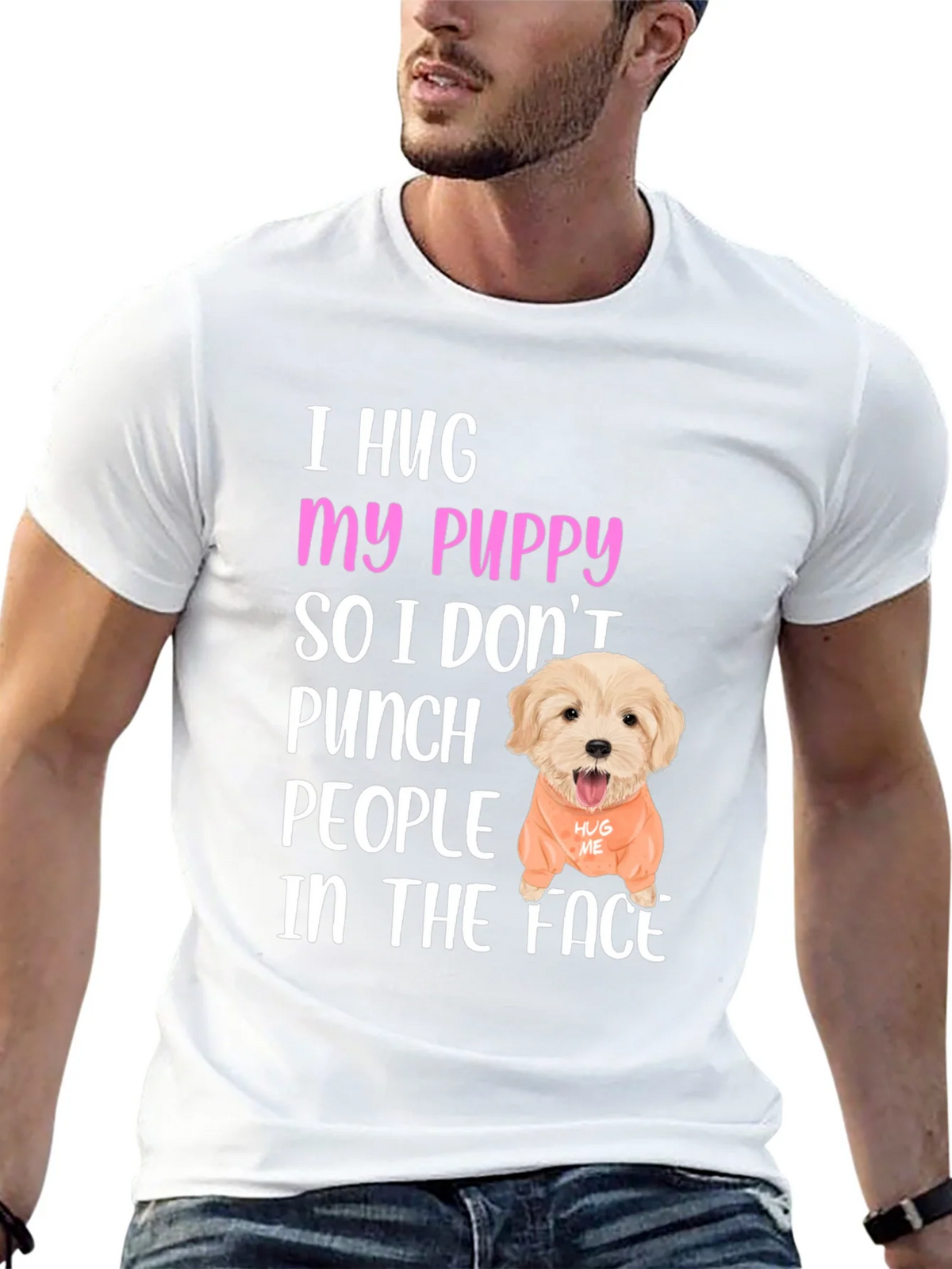 I Hug My Puppy T-Shirt product image 7