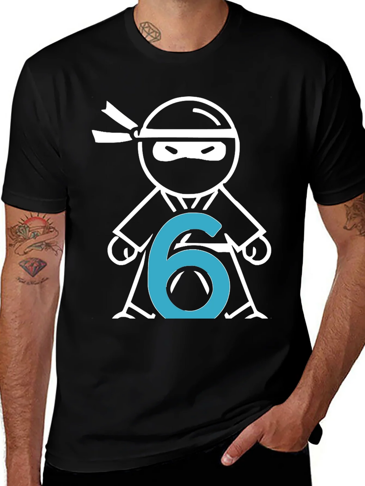 Ninja Number 6 T-Shirt - Birthday Party Tee product image 1
