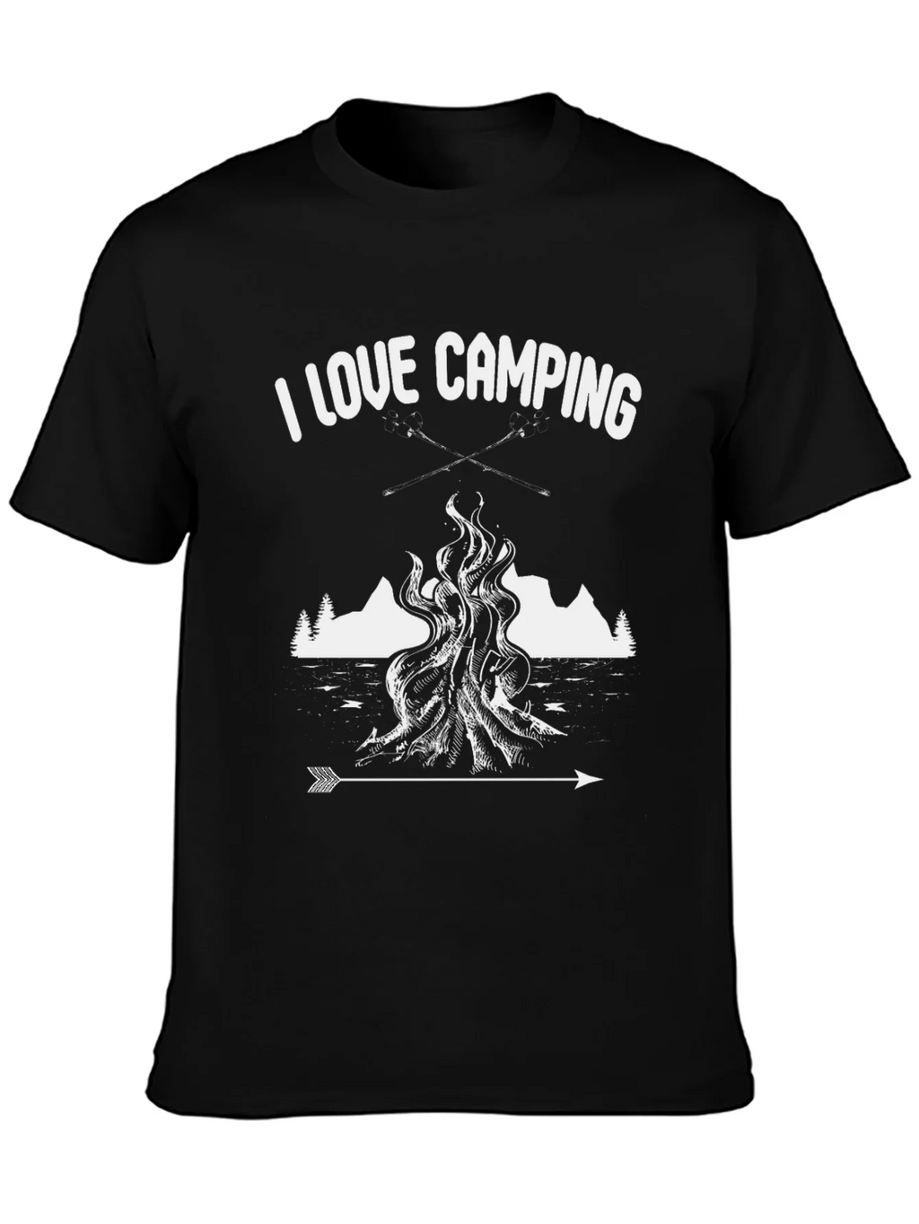 I Love Camping Graphic Tee - Black Cotton Shirt product image 3