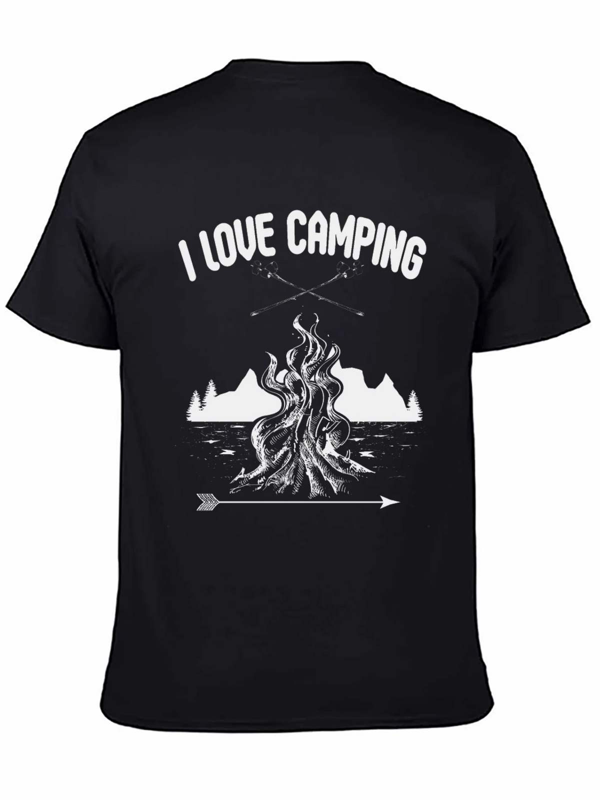 I Love Camping Graphic Tee - Black Cotton Shirt product image 4
