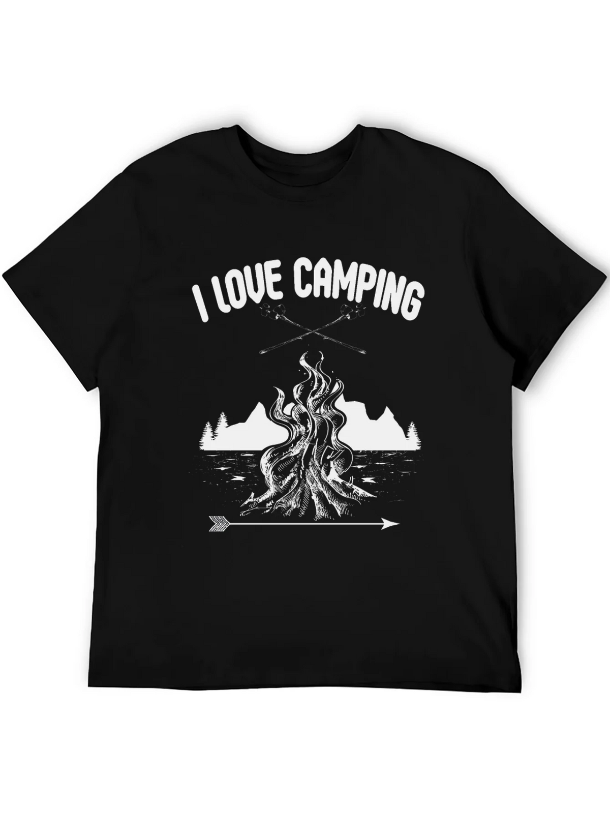I Love Camping Graphic Tee - Black Cotton Shirt product image 5