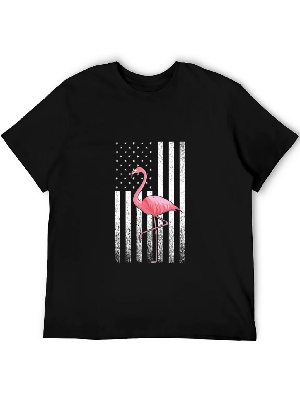 Flamingo American Flag Graphic T-Shirt product image 5